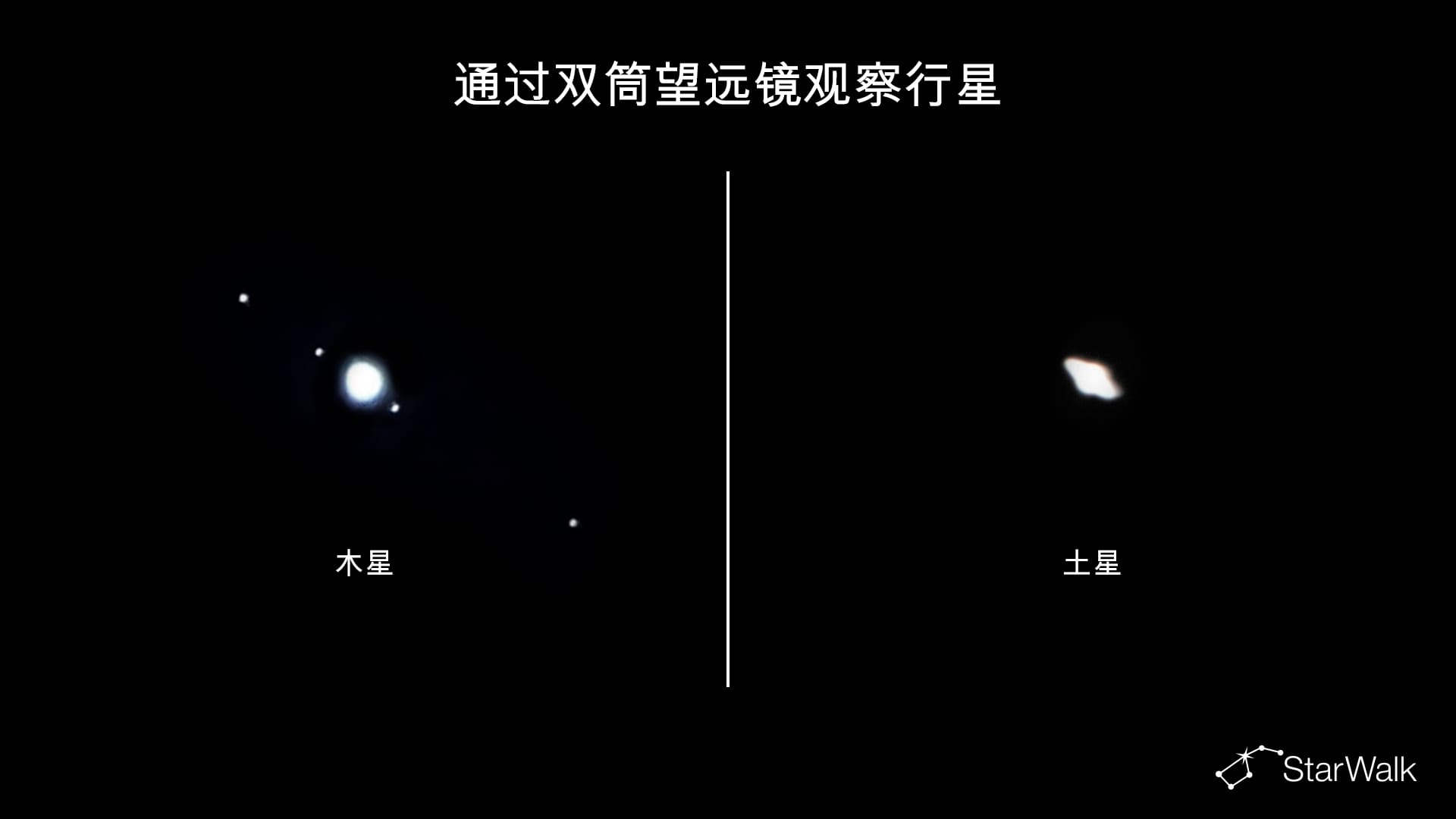 用双筒望远镜看木星和土星