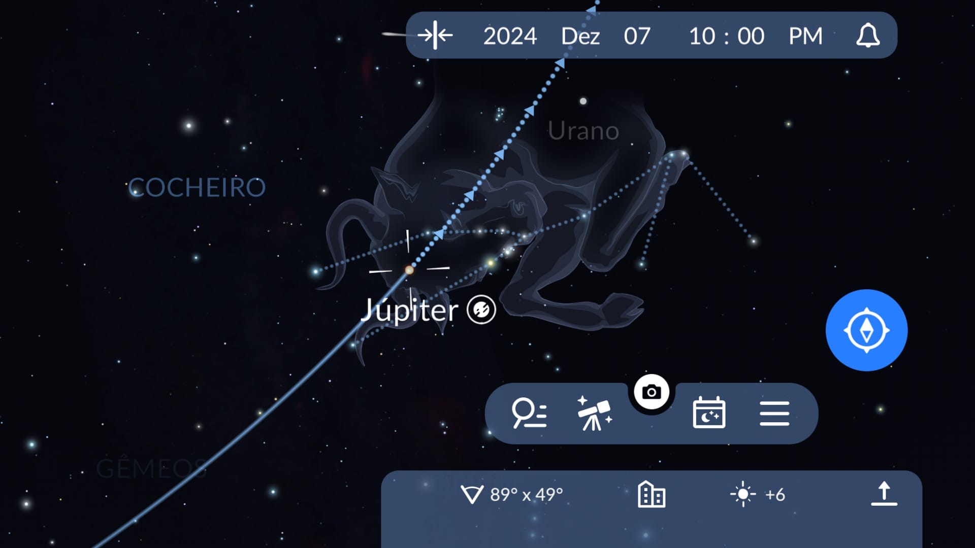 Jupiter in the Sky Tonight app