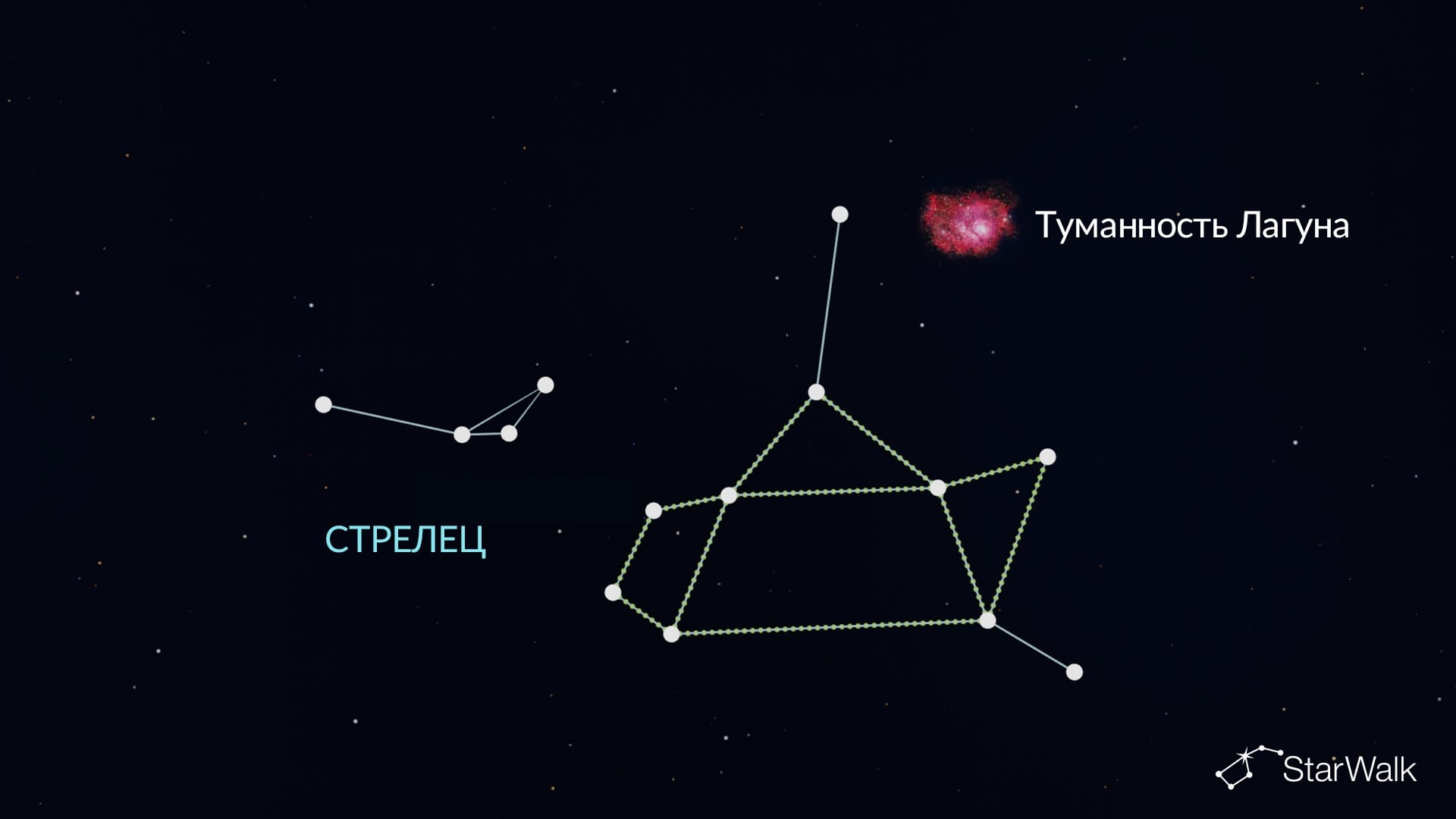 Туманность Лагуна в Стрельце