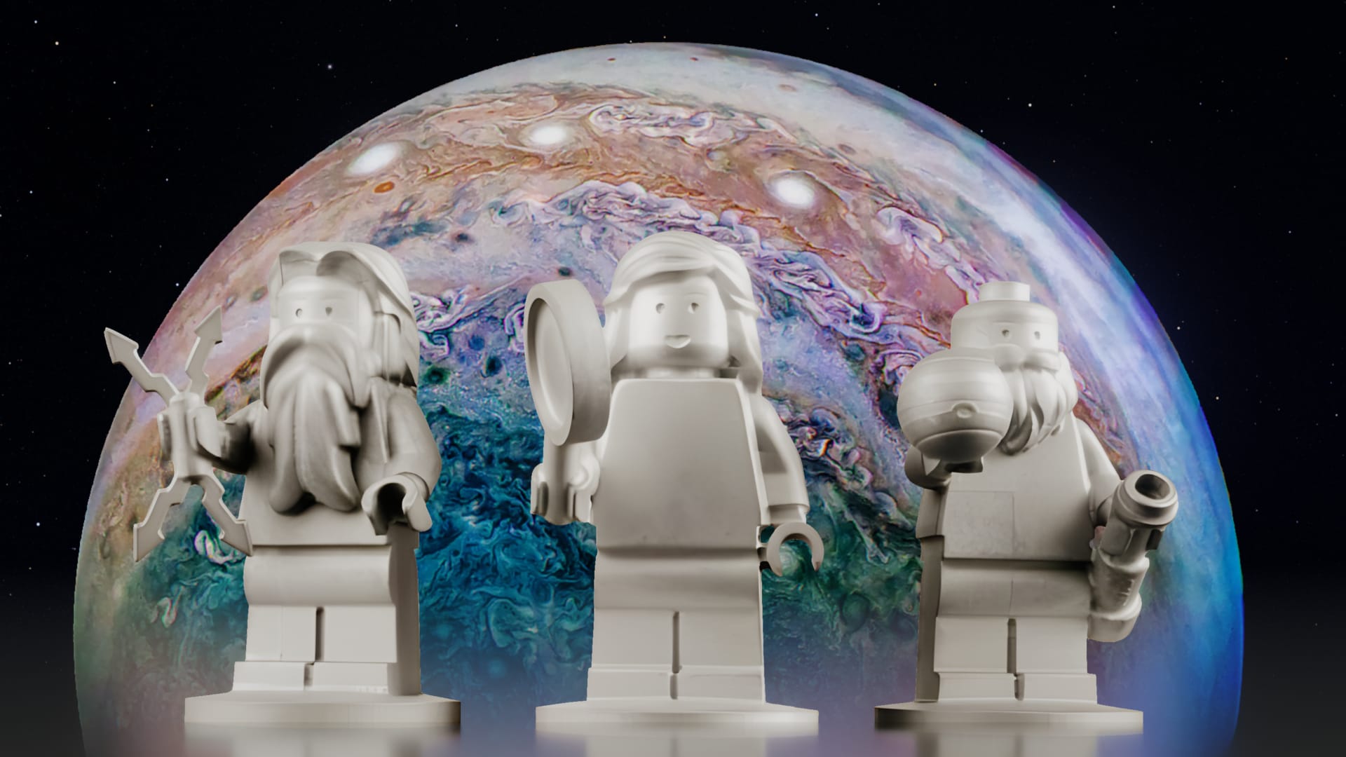 LEGO figures on Jupiter