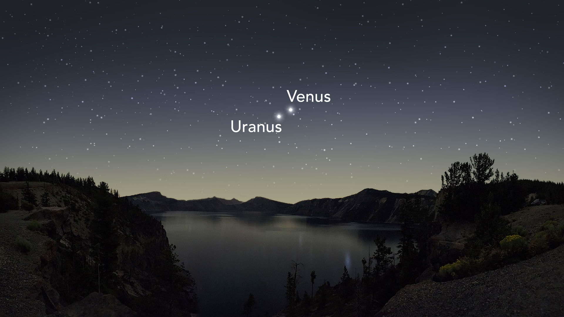 Встреча двух планет: Венера и Уран на вечернем небе