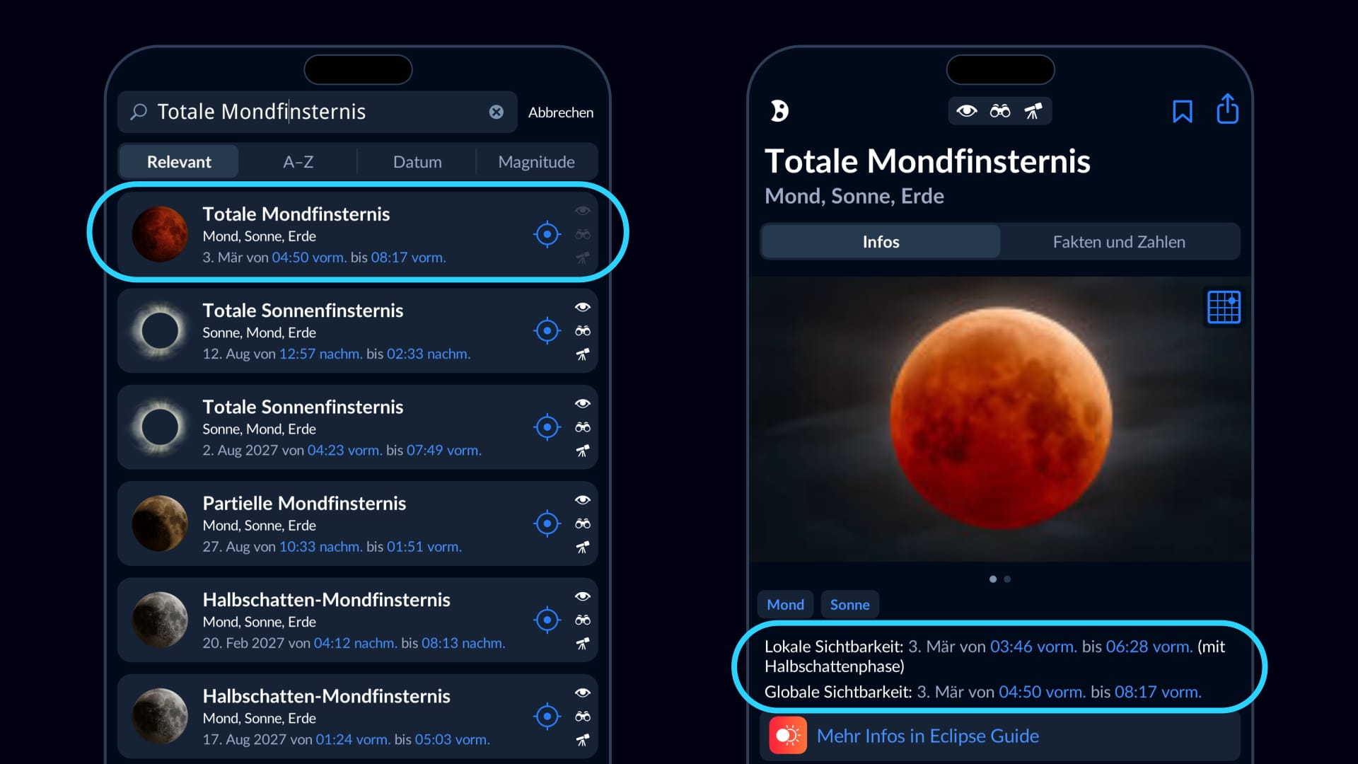 Blutmond-Zeit für meinen Standort in Sky Tonight: Sehen Sie nach, wann die totale Mondfinsternis 2026 zu sehen ist