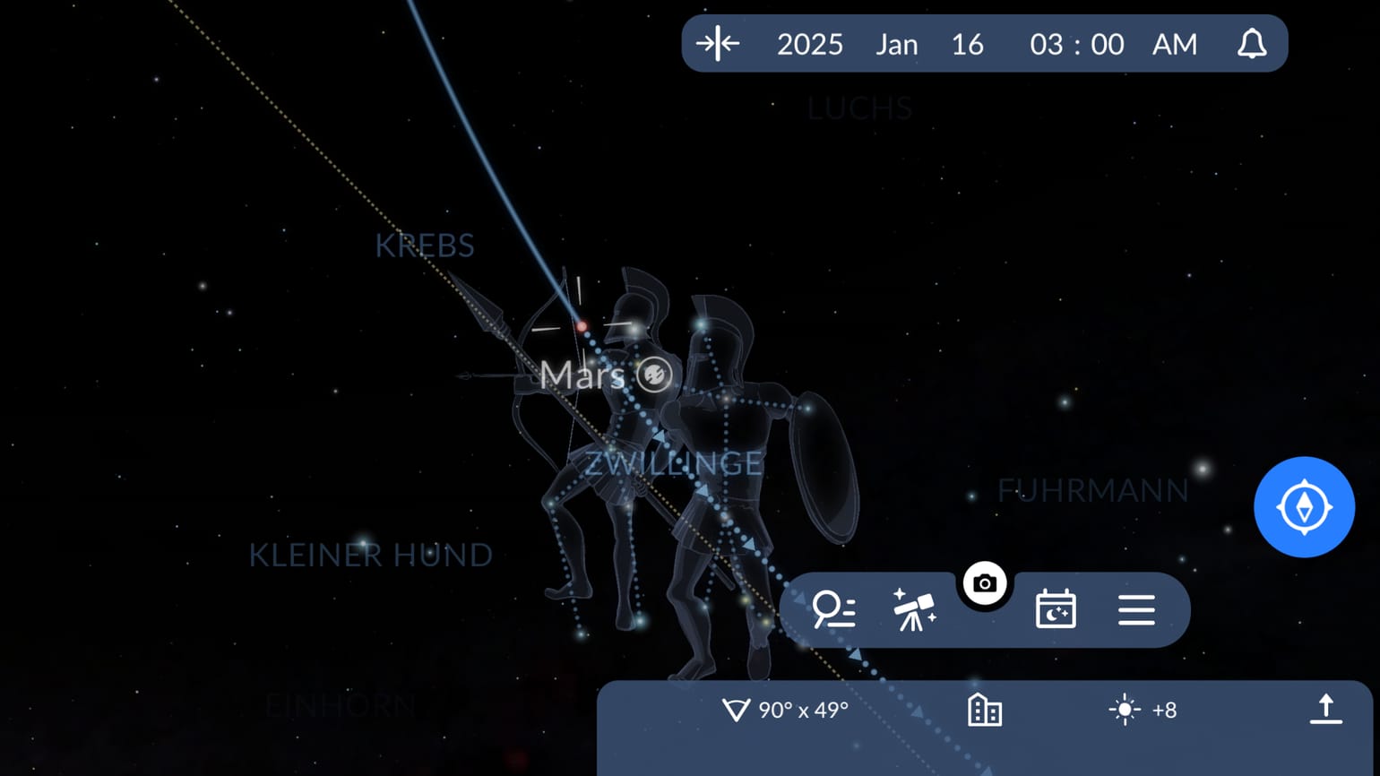 Mars Opposition 2025 Wann kann man den Mars sehen Mars am Himmel Star Walk