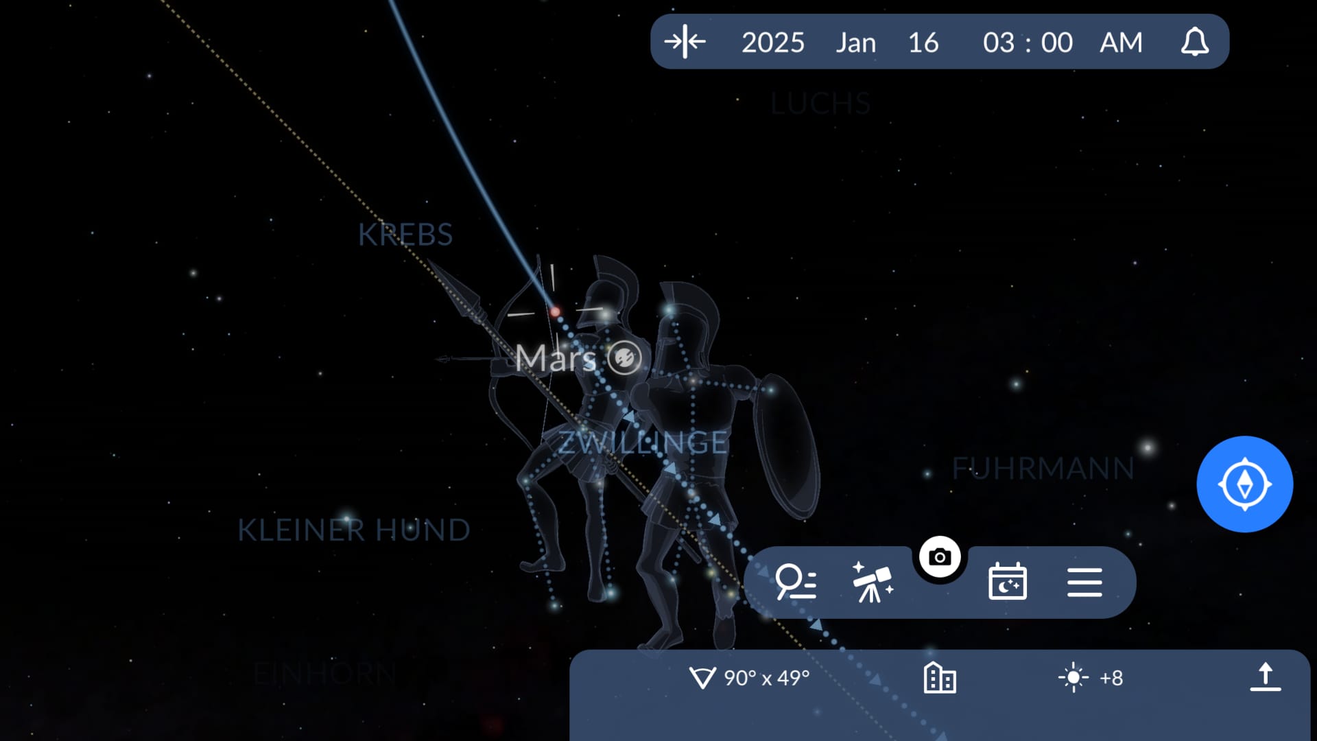 Mars at opposition 2025 (Sky Tonight)