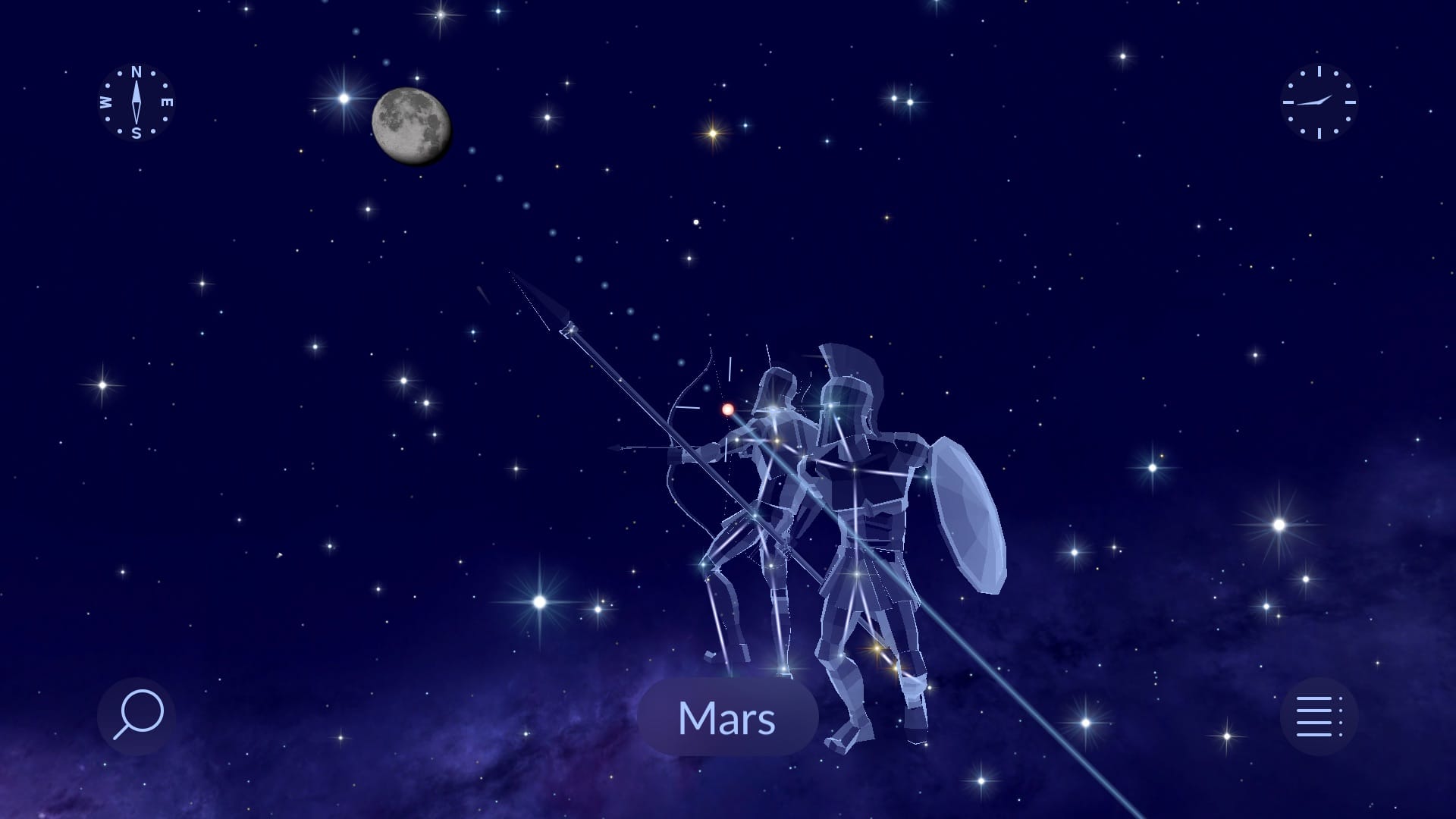 Mars opposition 2025 (Star Walk 2)