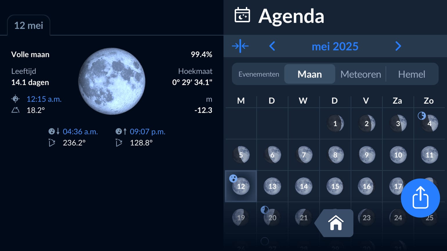 Wanneer volle maan mei 2025 datum | Nieuwe maan mei 2025 datum | Star Walk