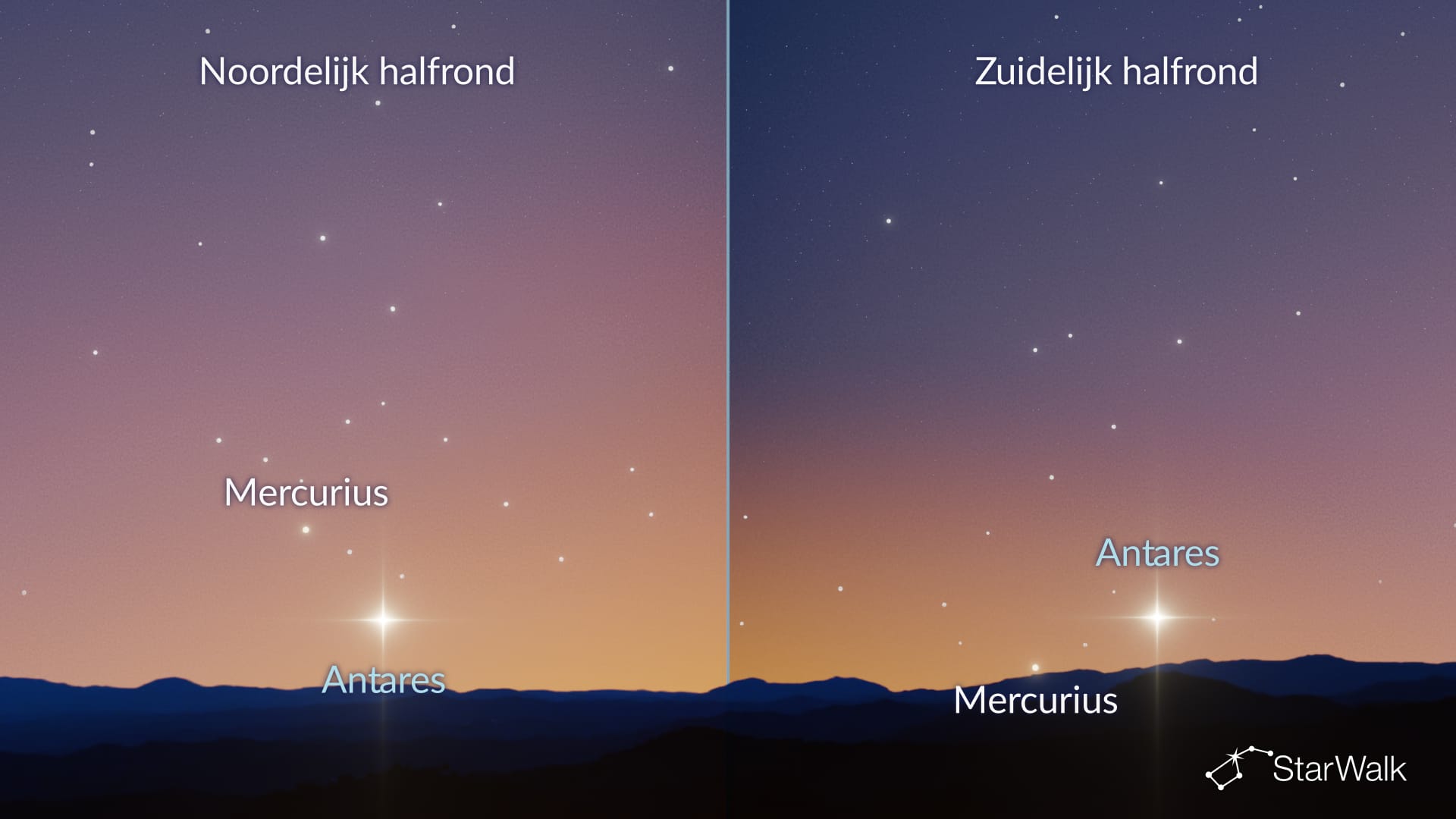 Antares en Mercurius op 12 december
