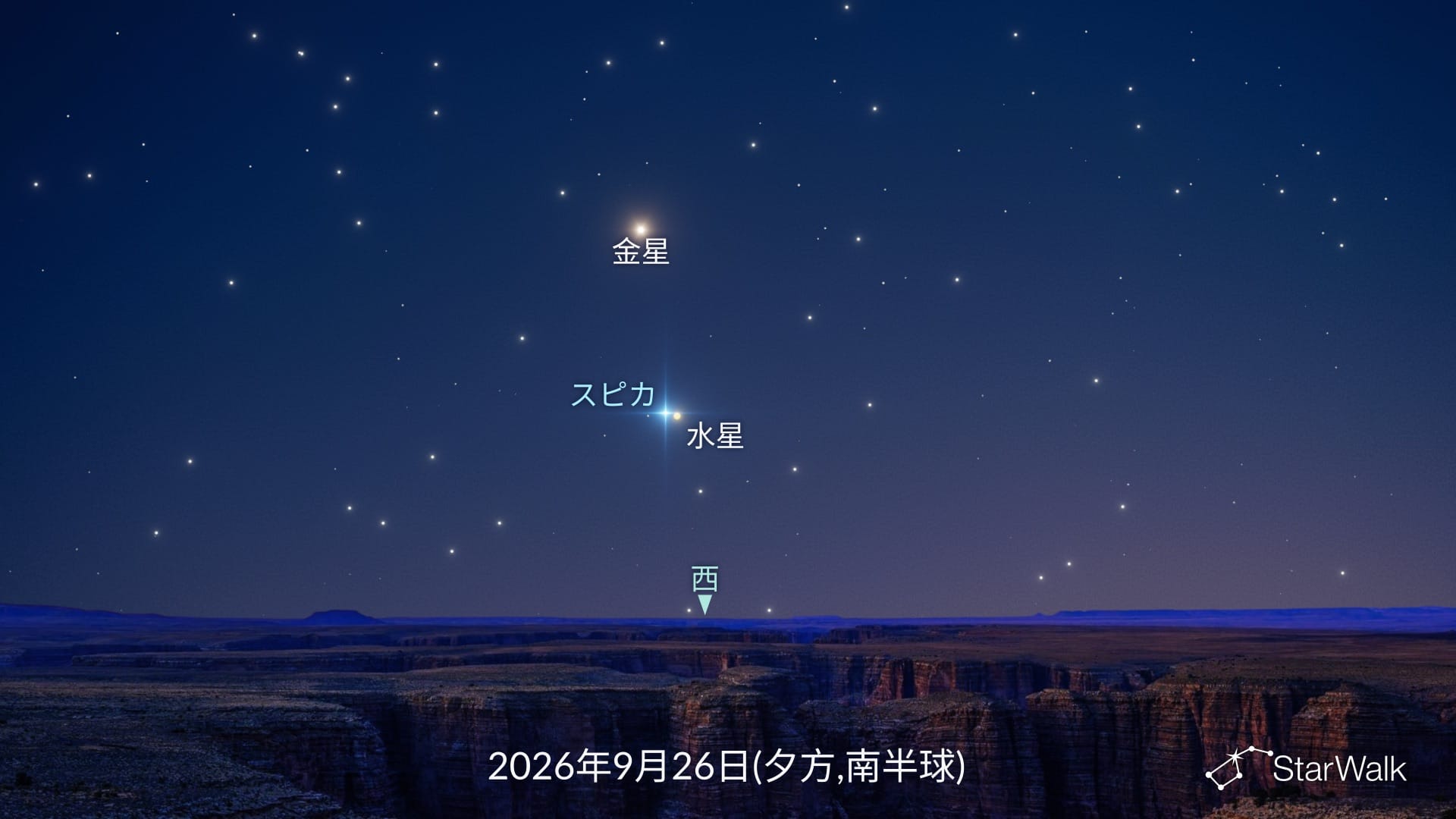 2026年9月26日:水星がスピカに接近