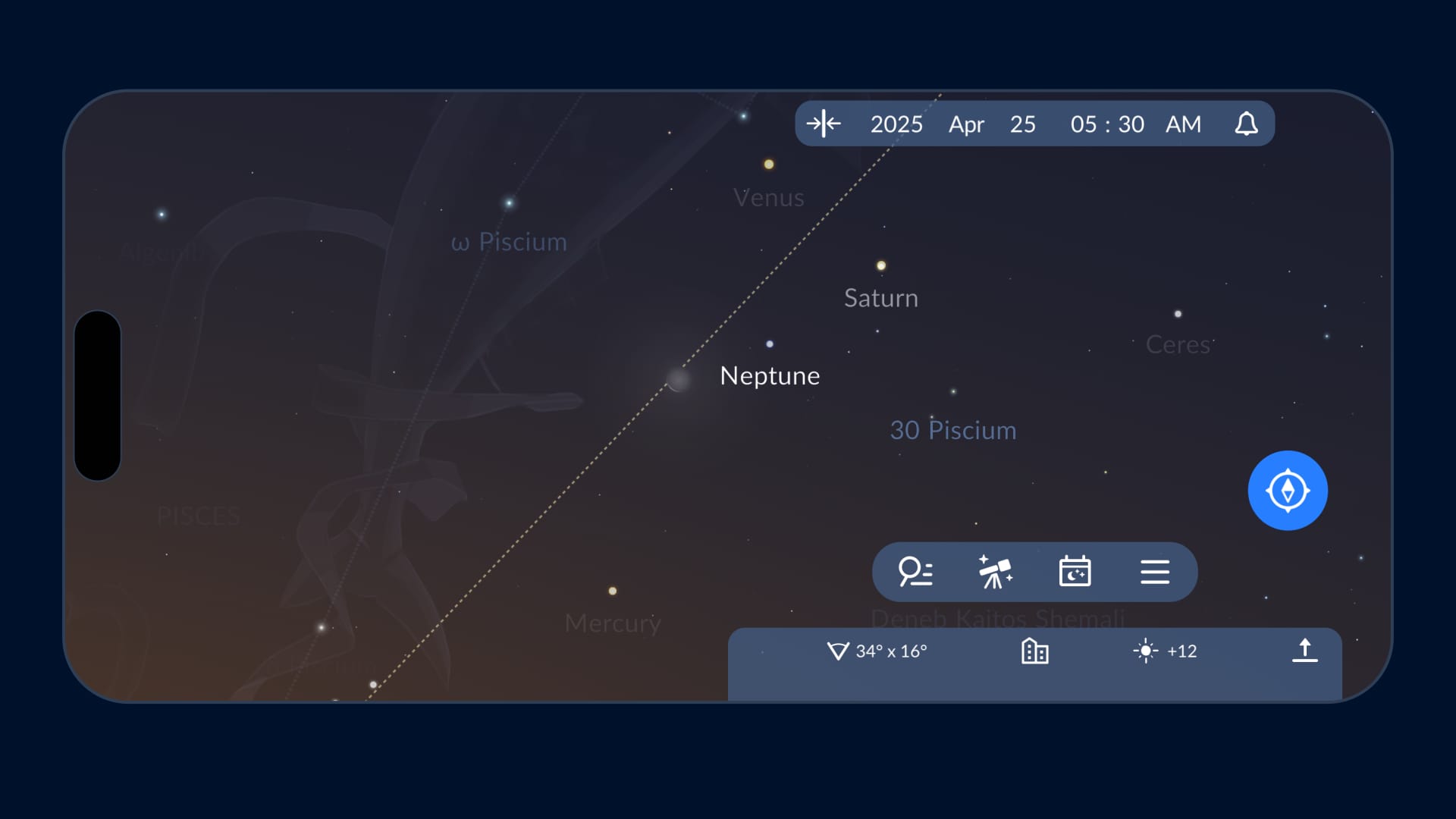 Venus near Moon, Saturn, Mercury, and Neptune – April 2025