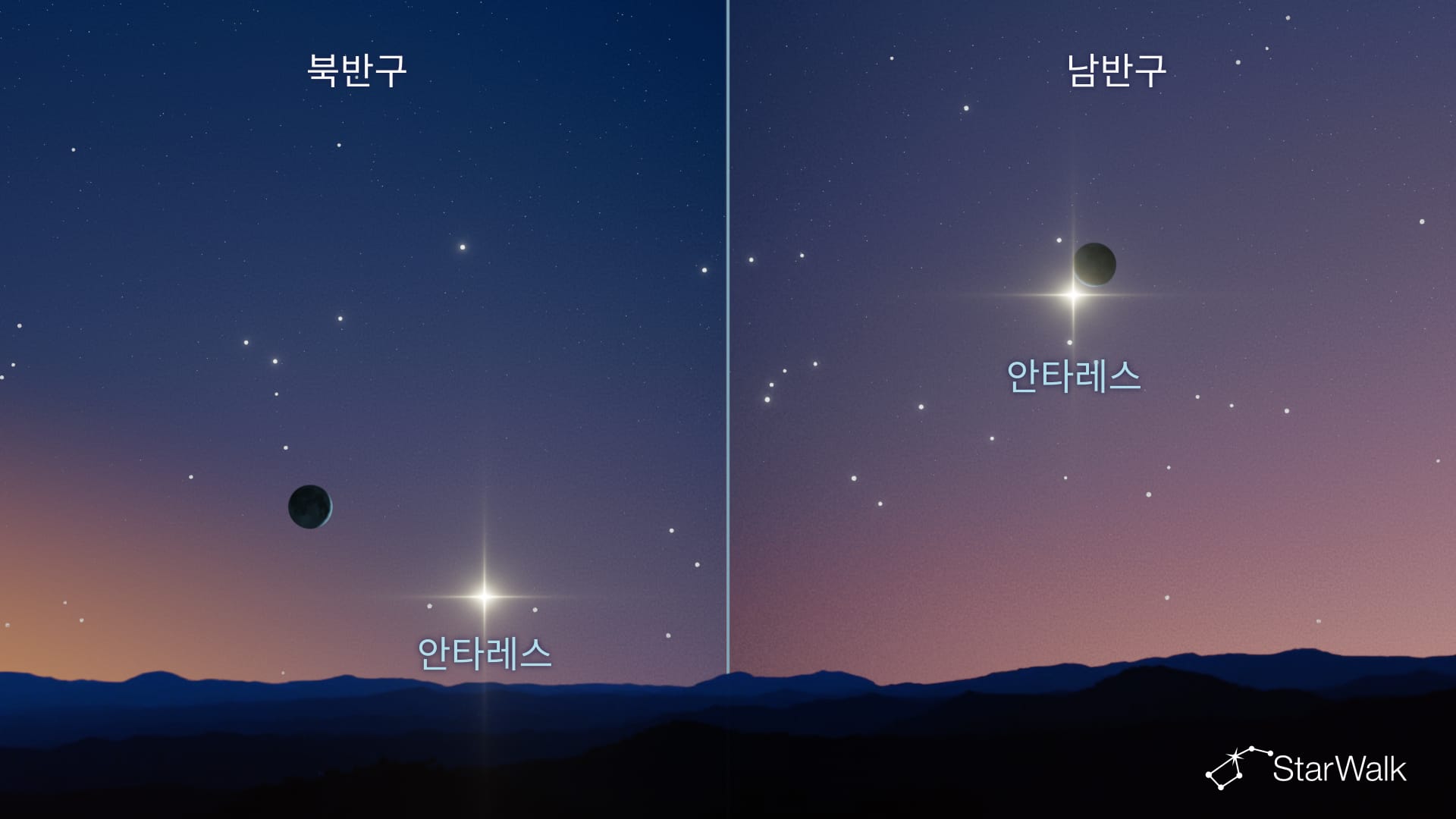 11월 11일의 달과 안타레스