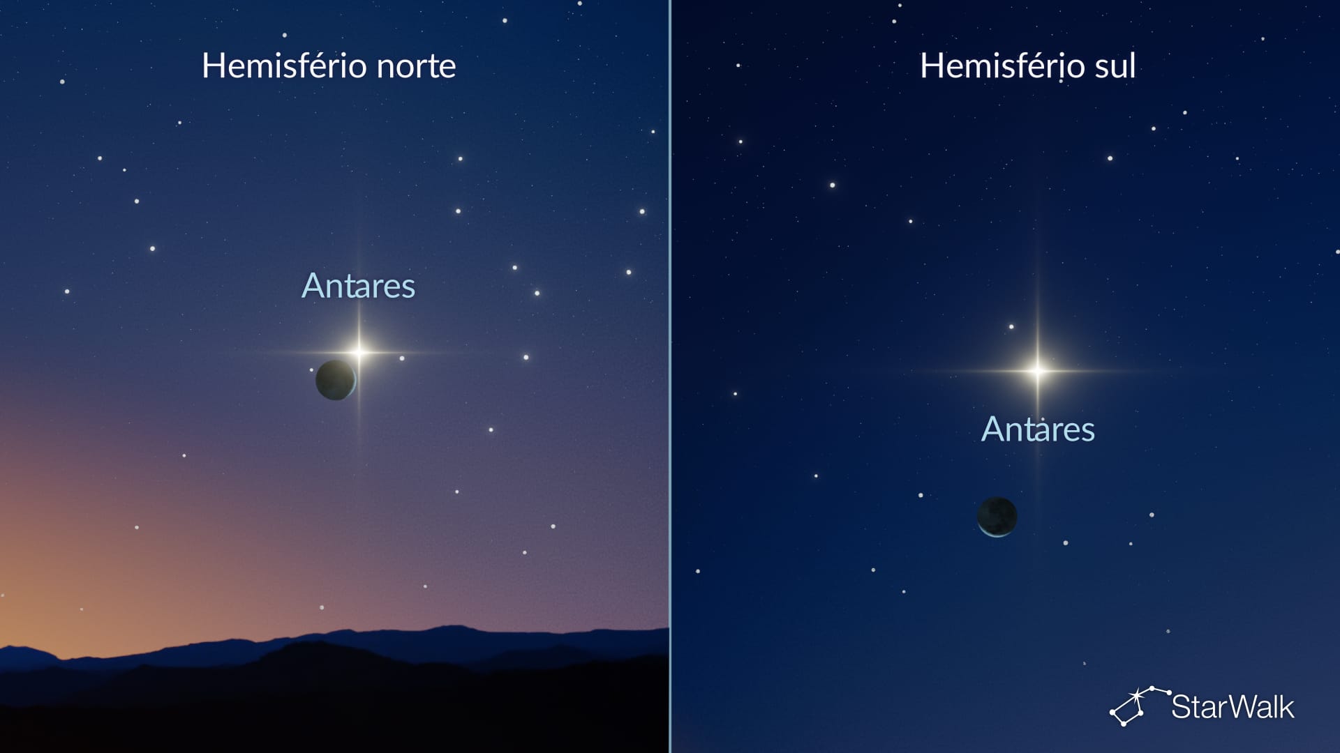 Lua e Antares em 14 de outubro