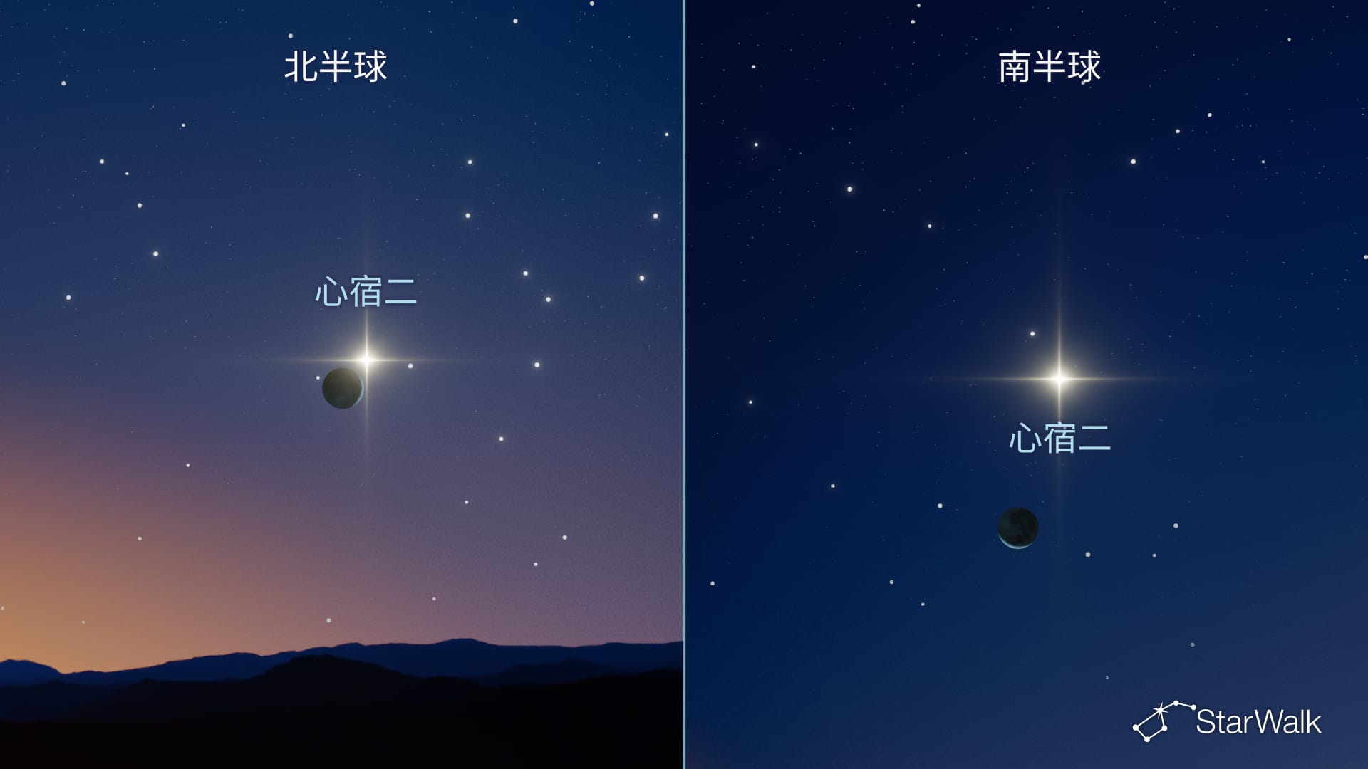 10月14日的月亮与心宿二