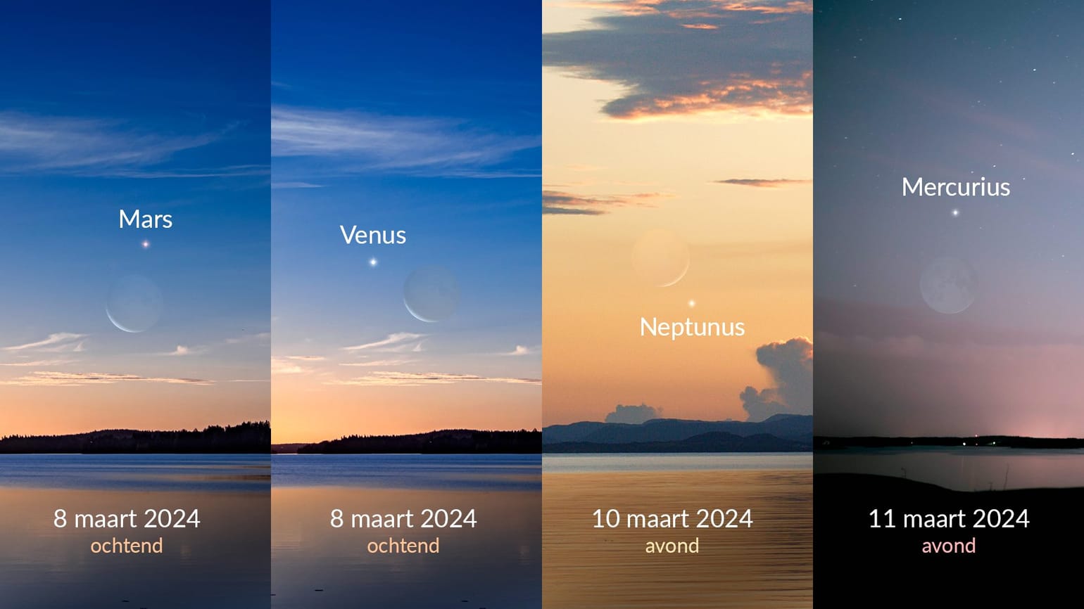 Welke planeet bevindt zich naast de maan? | Maan-Saturnus-conjunctie