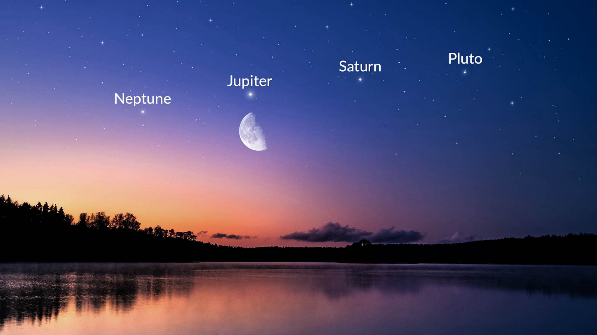 Konjunktion von Mond und Jupiter am 1. Juni