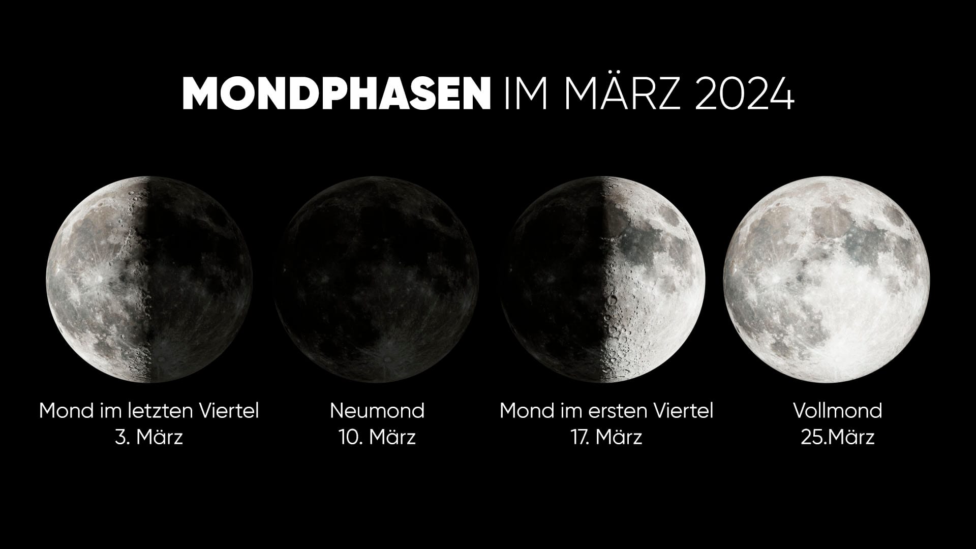 Mondphasen im März 2024
