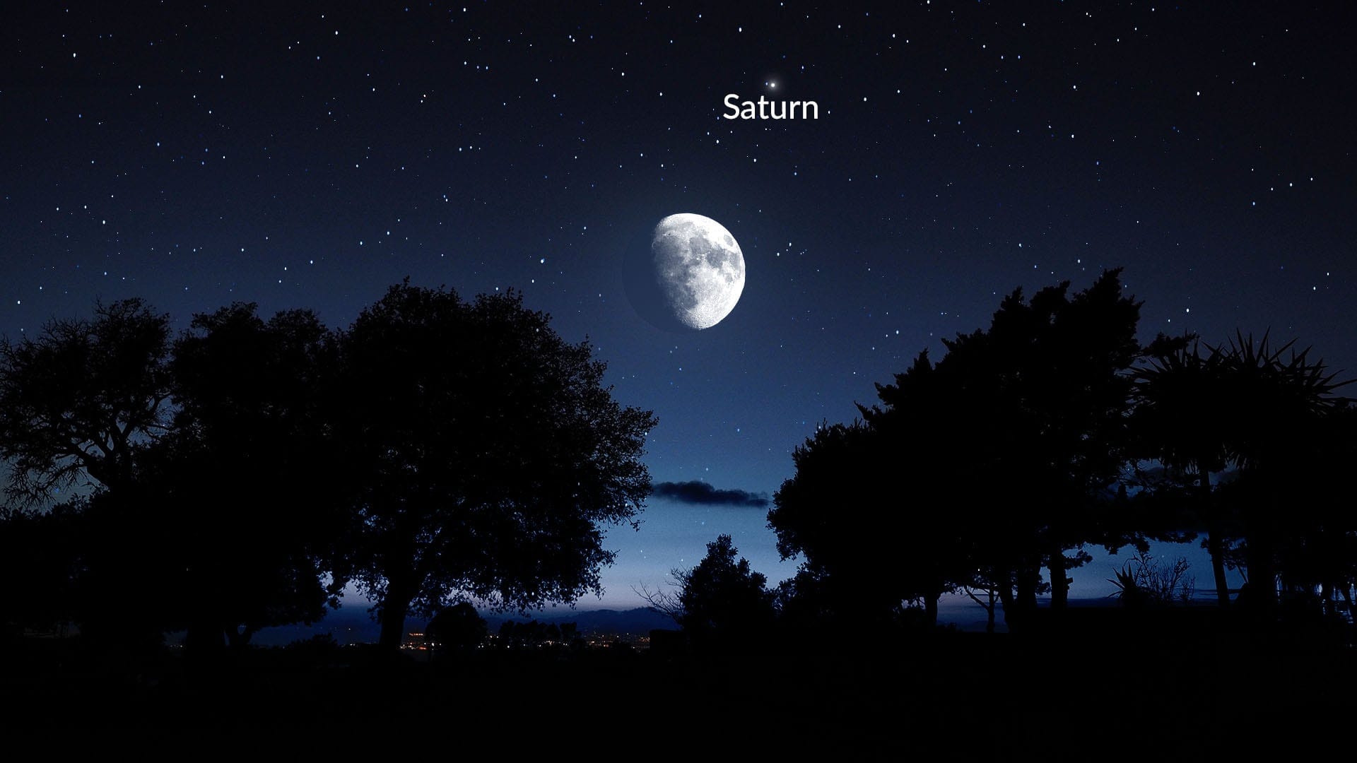 Moon-Saturn conjunction in October 2022