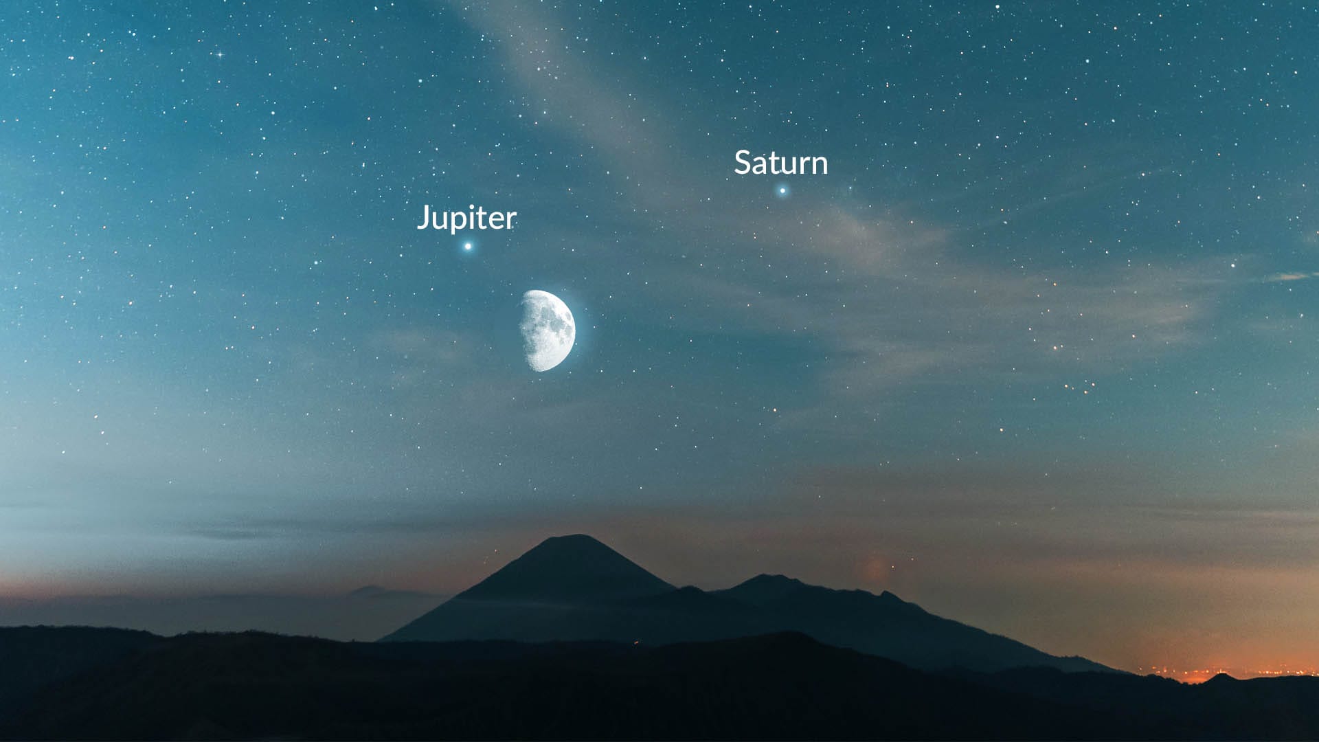 Moon in Conjunction With Venus, Saturn, Jupiter