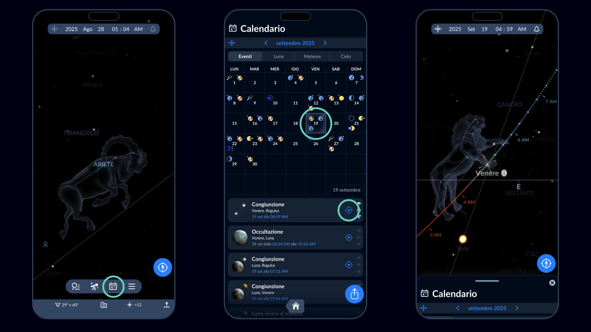Calendario eventi in Sky Tonight