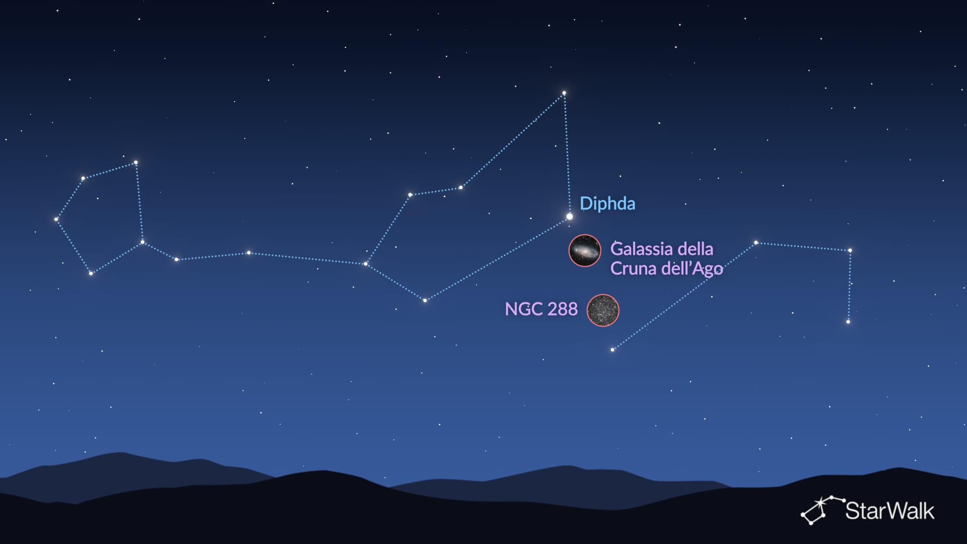 Galassia Cruna dell’Ago e NGC 288: come trovarli