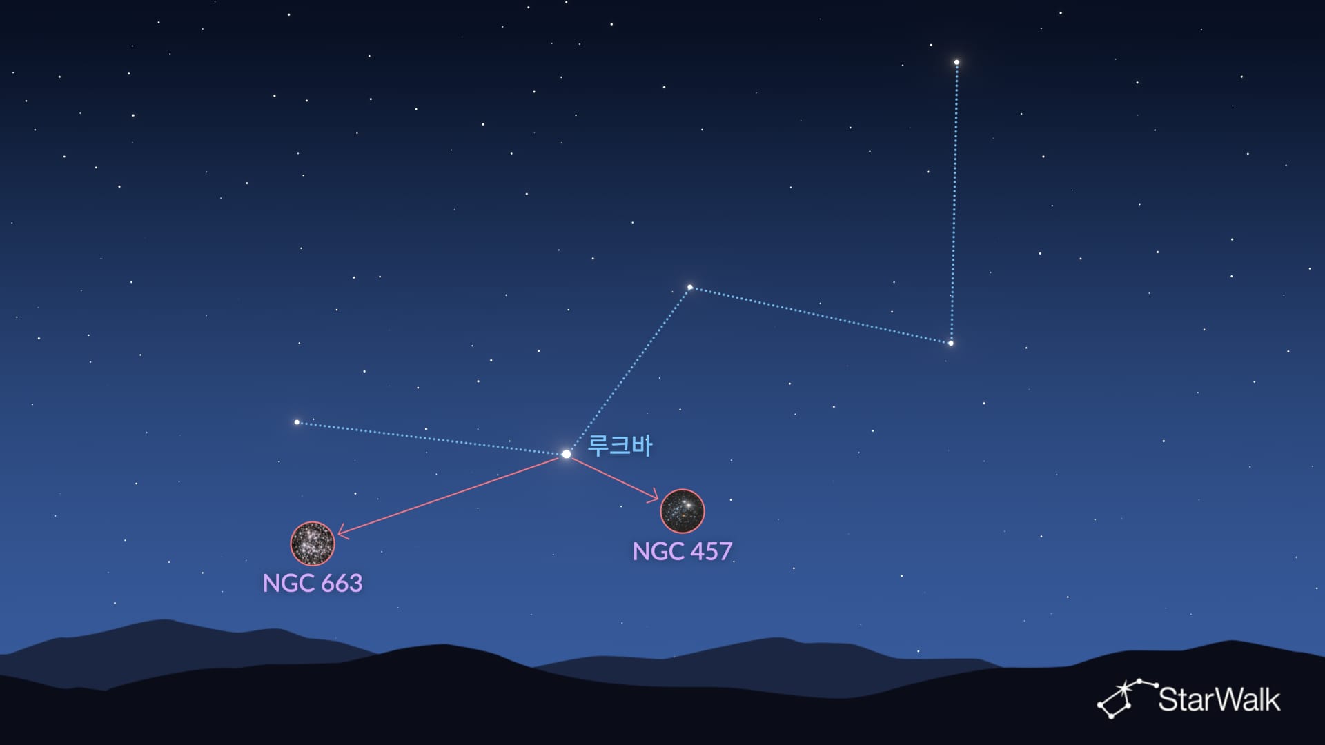 올빼미 성단과 NGC 663 찾는 법