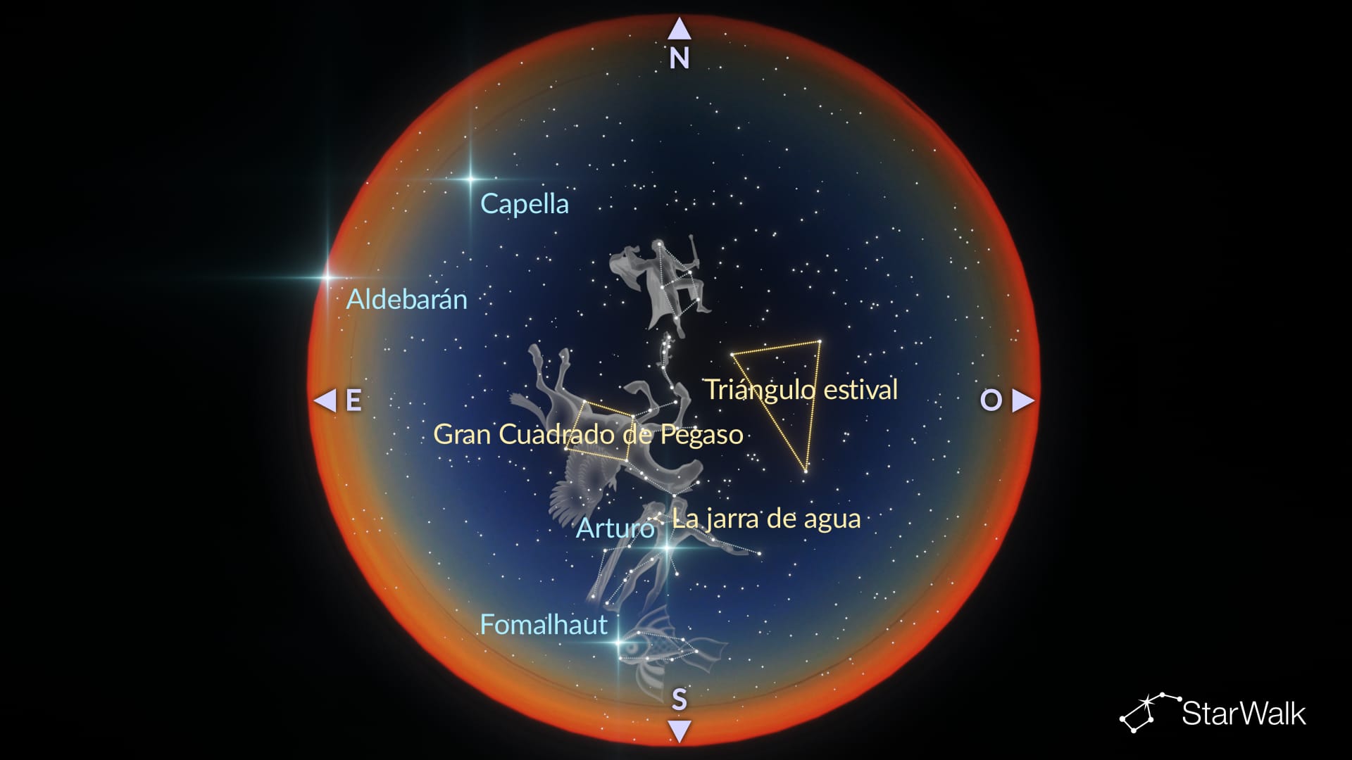 El cielo nocturno en octubre: constelaciones del hemisferio norte