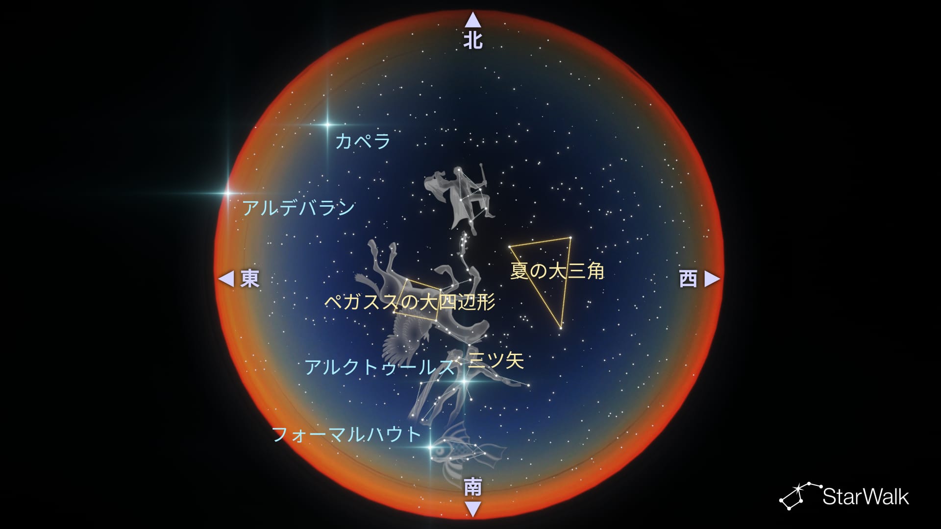 10月の星空:北半球の星座