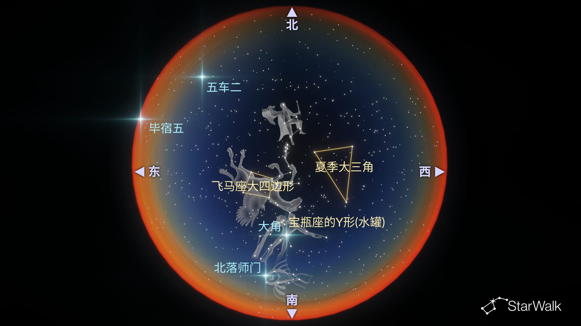 10月夜空:北半球星座