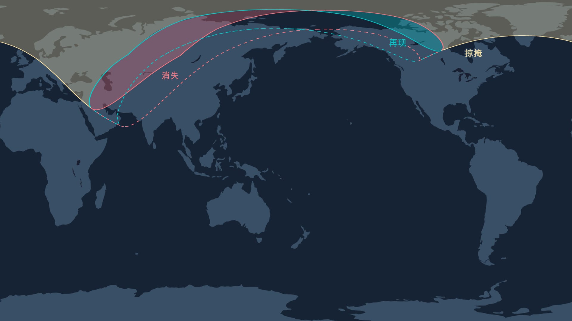 Visibility map of the lunar occultation of the Beehive Cluster on January 5, 2026