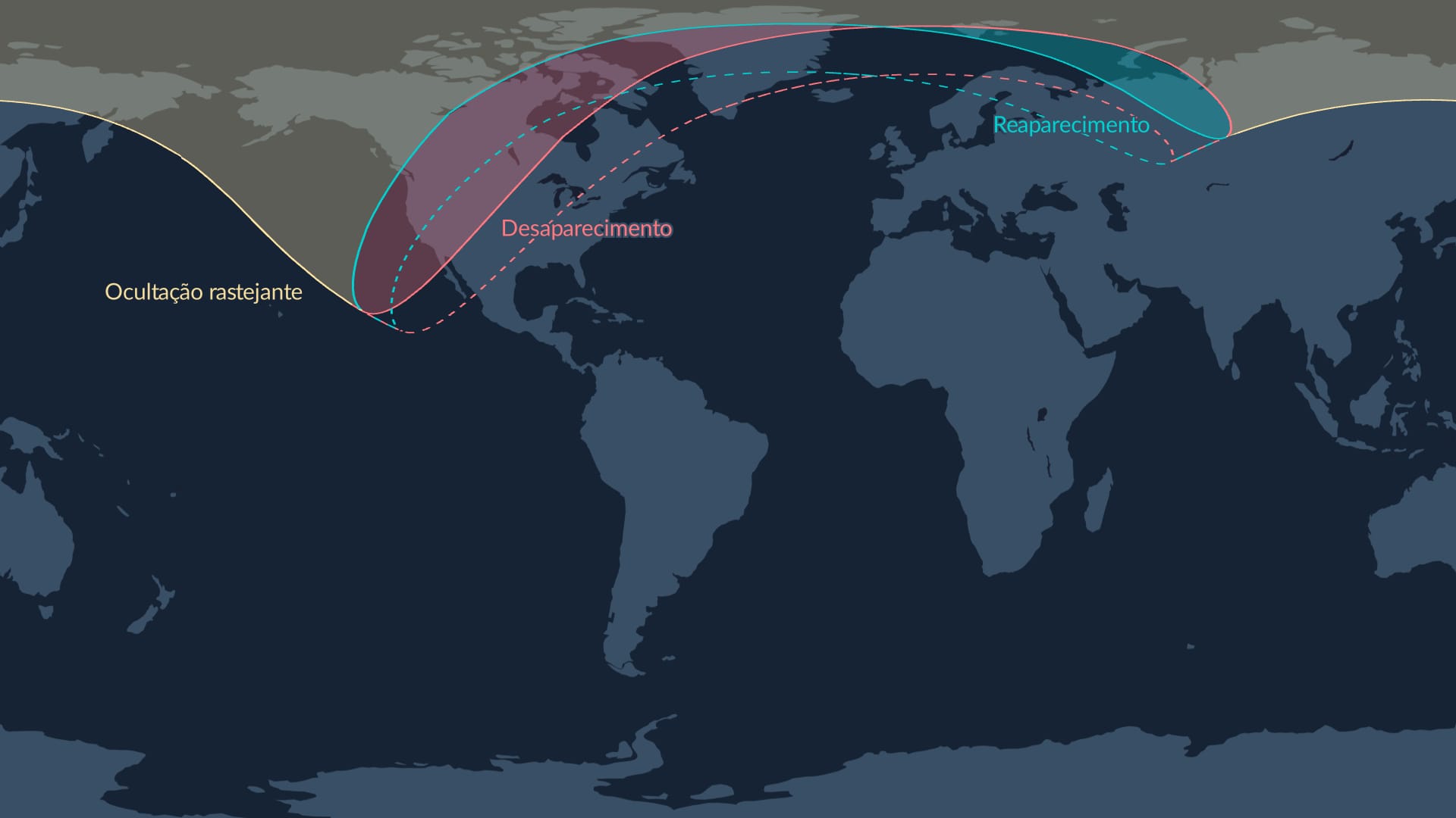 Visibility map of the lunar occultation of the Beehive Cluster on February 1, 2026. 
