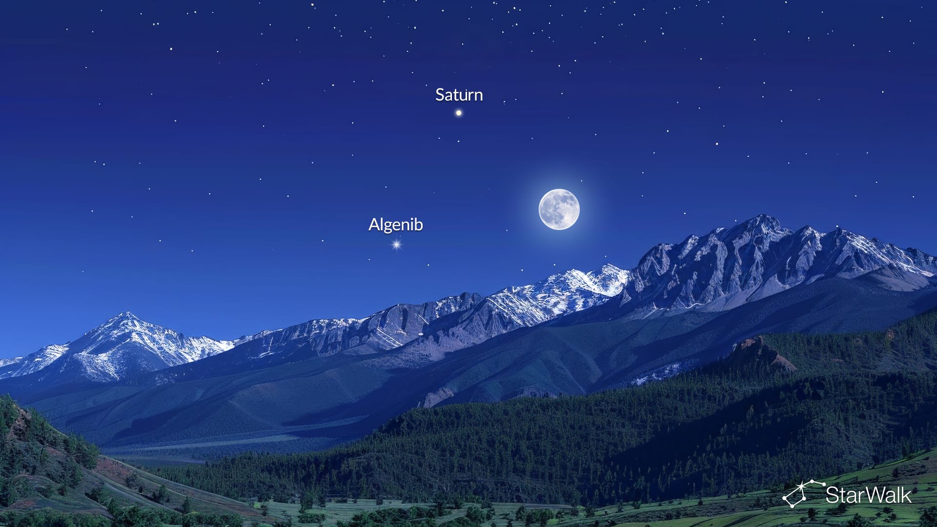 Die Himmelsereignisse im Oktober: Mond, Saturn und Algenib am 25. Oktober