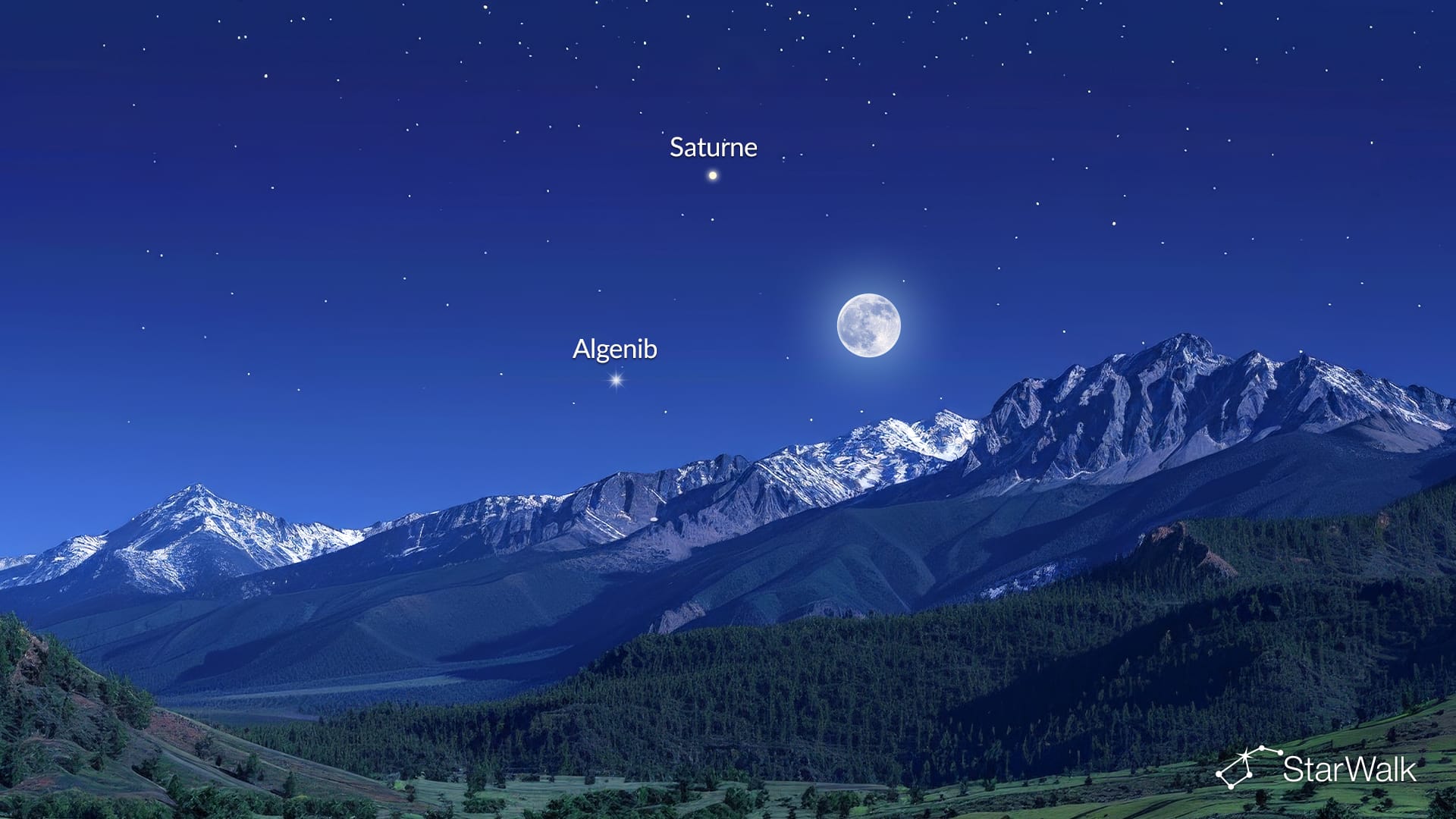 Événements célestes d’octobre : la Lune, Saturne et Algenib le 25 octobre