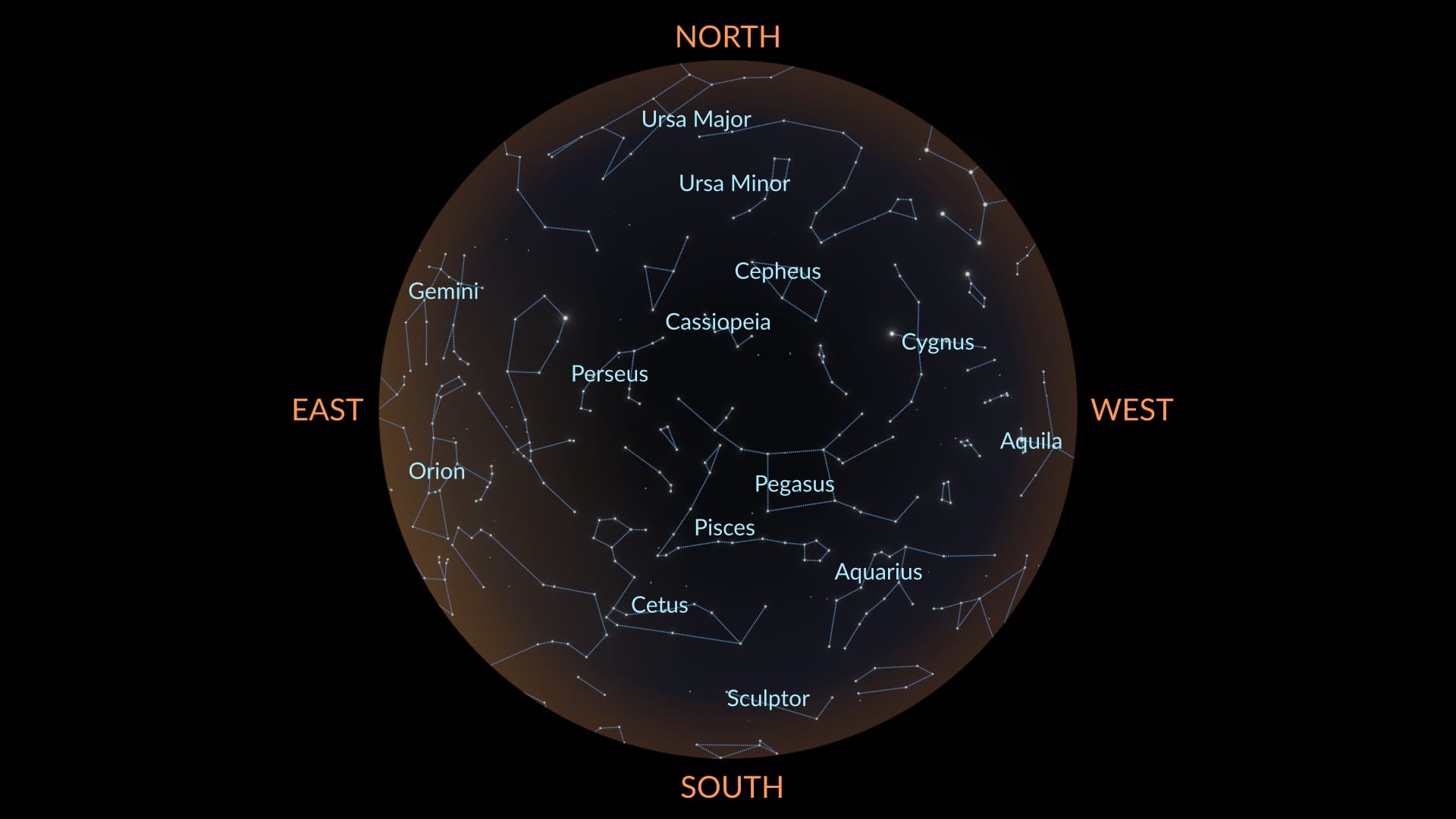 Constellations in October (NH)