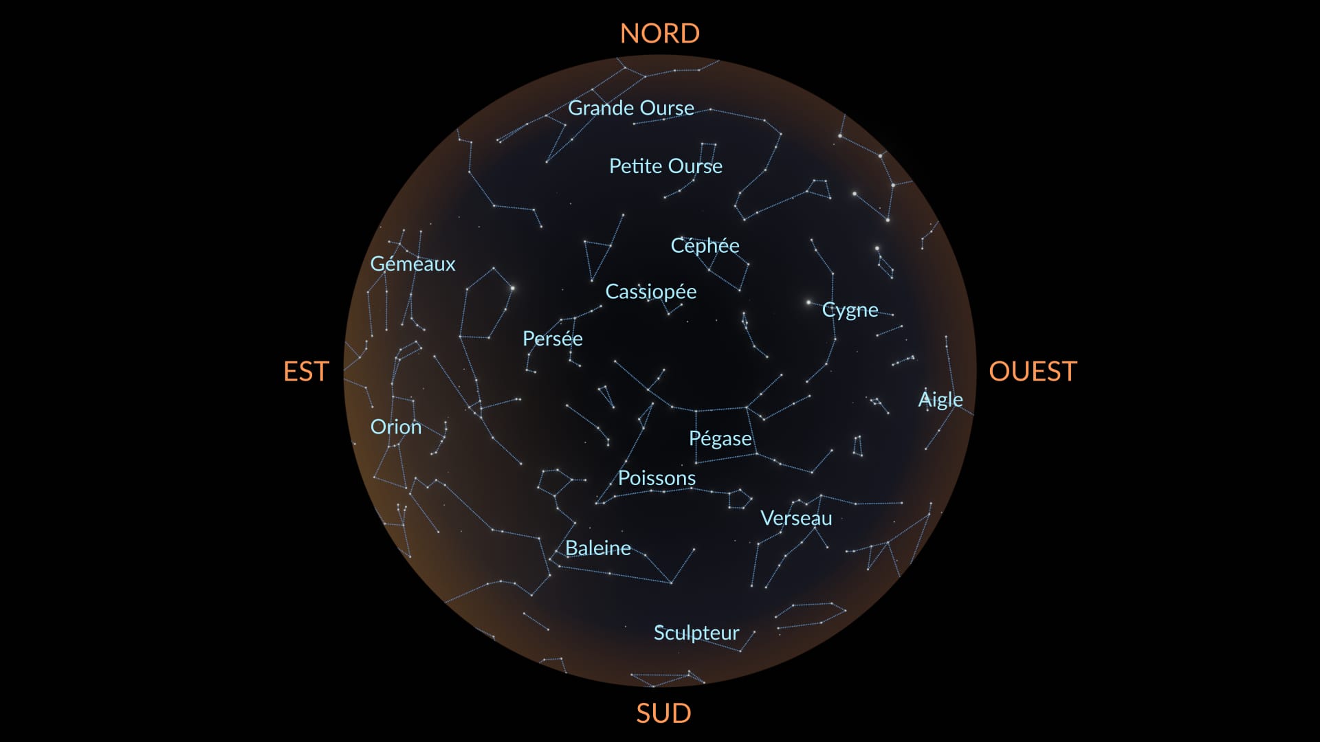 Constellations in October (NH)