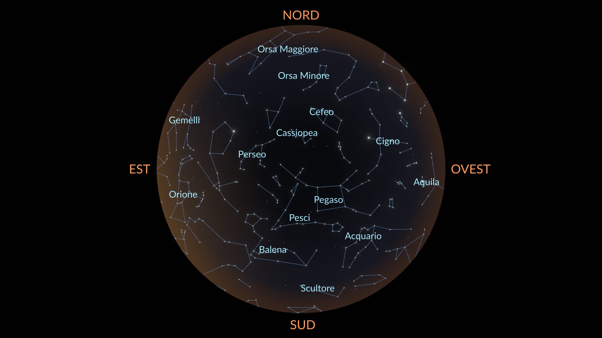 Constellations in October (NH)