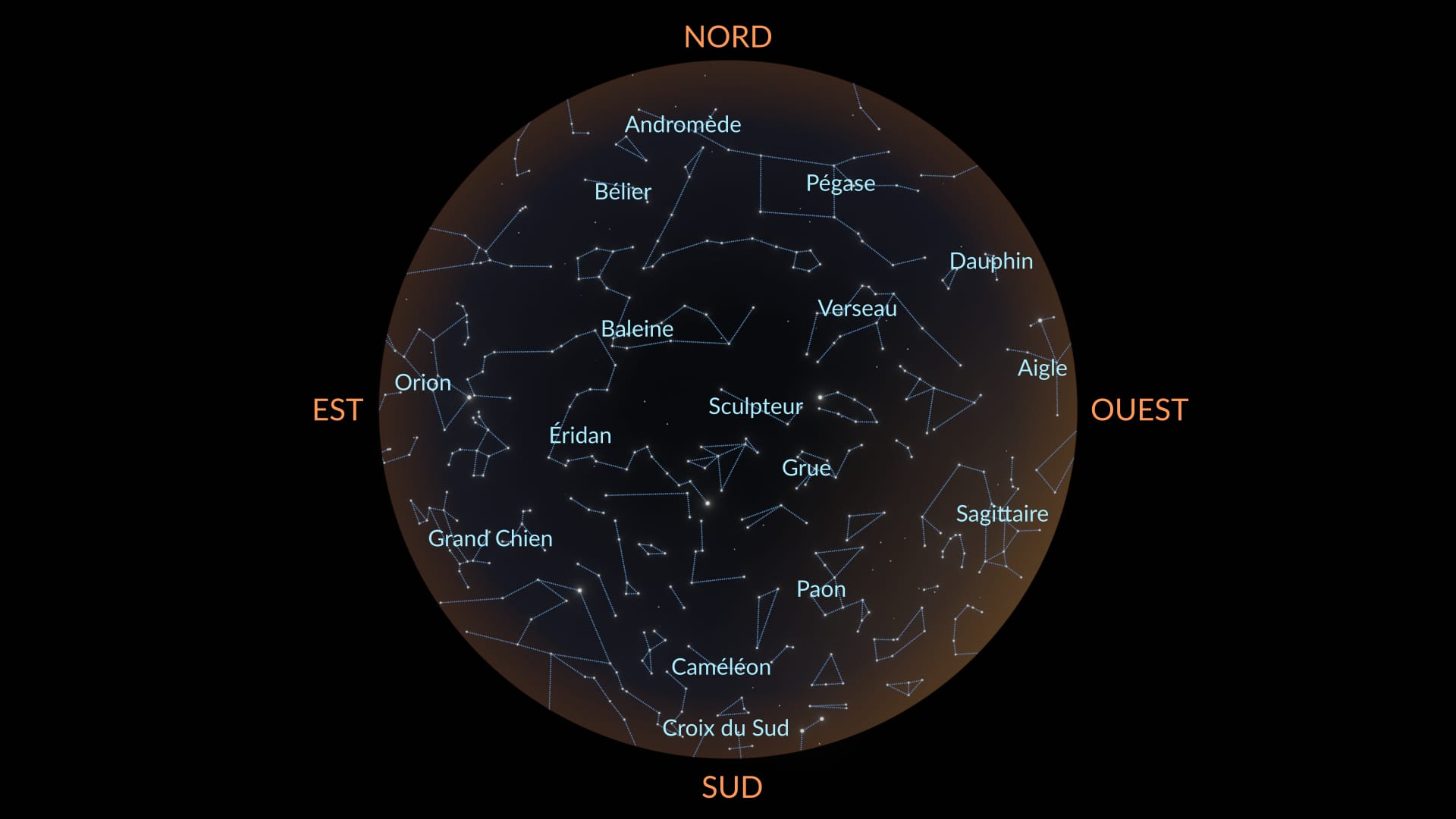 Constellations in October (SH)