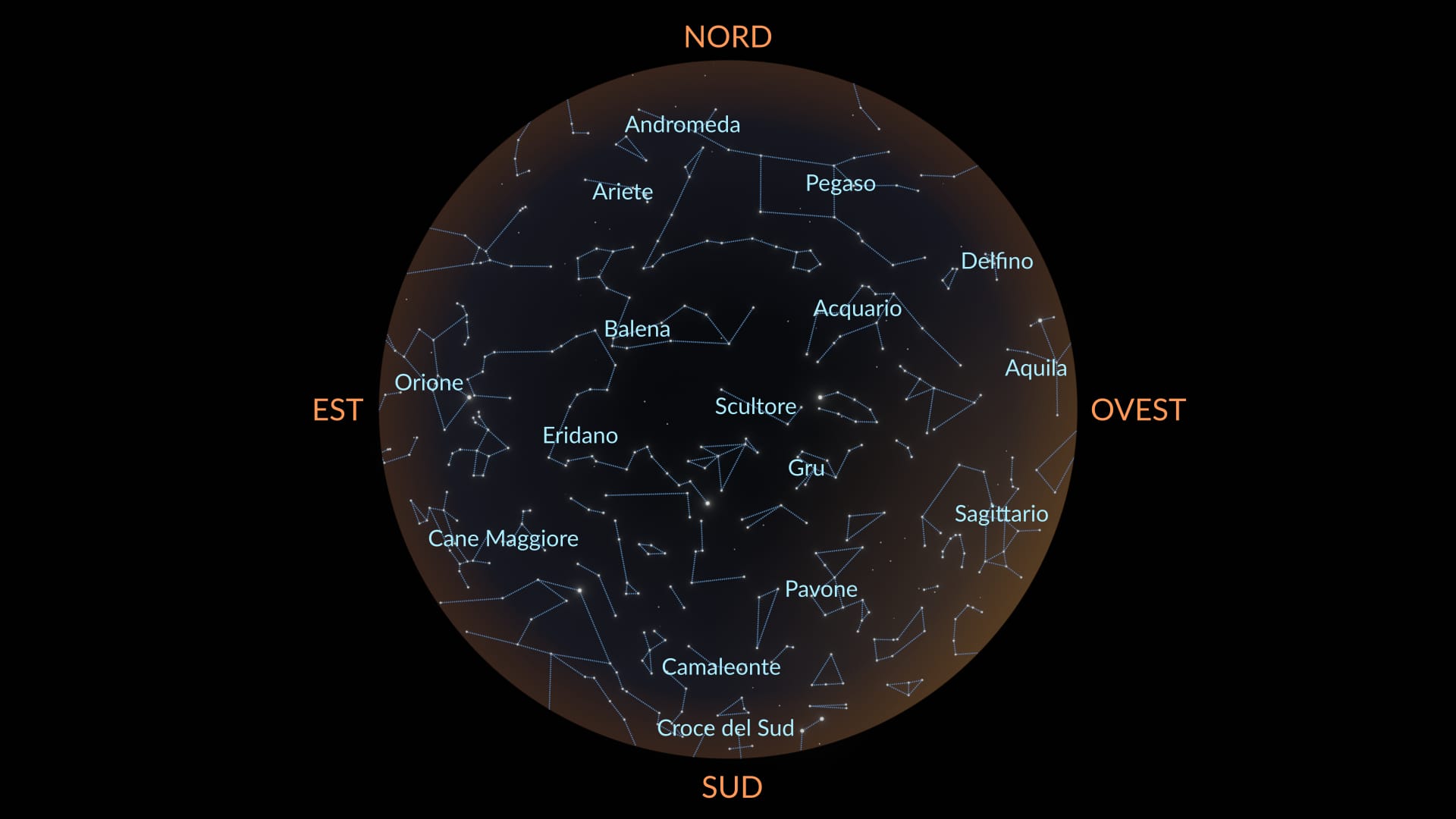 Constellations in October (SH)