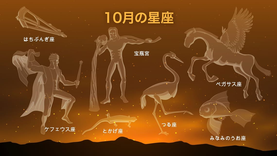 10月の星座 | 10月に見える星座一覧 | 10月の星 | みずがめ座・ペガスス座