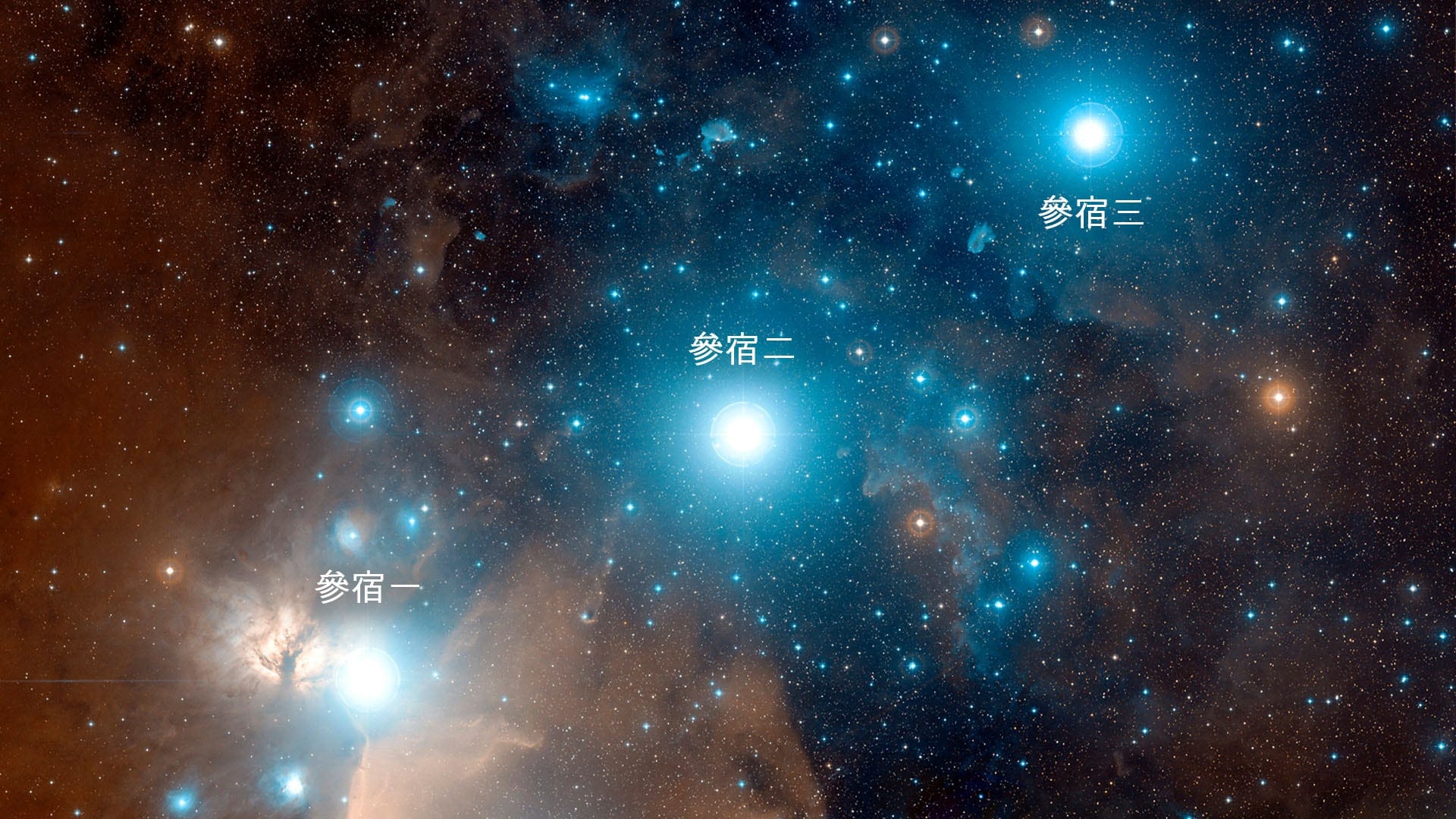 Orion's Belt stars with names