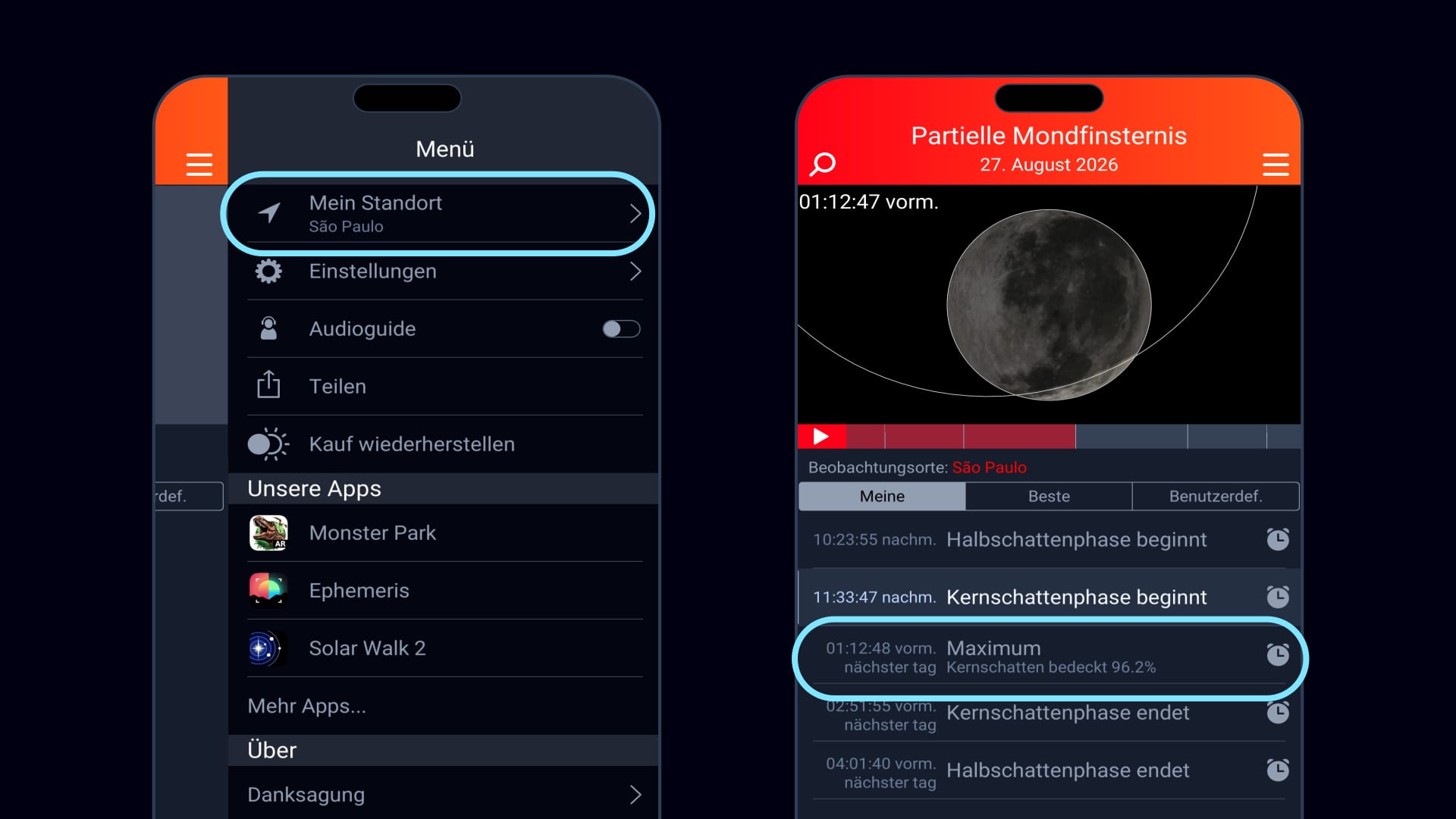 Eclipse Guide: Lokale Zeiten für die partielle Mondfinsternis im August 2026