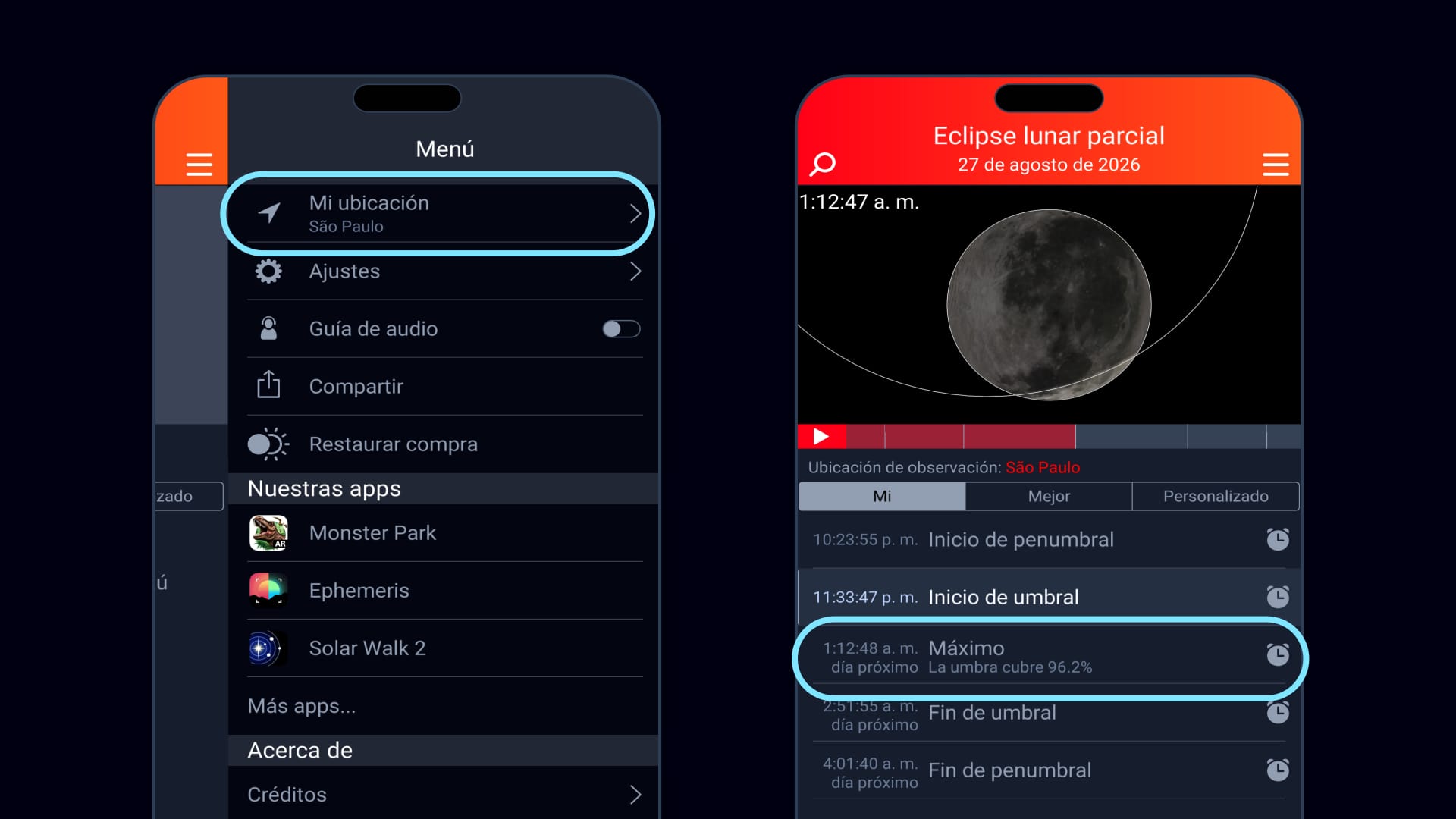 Eclipse Guide: horas locales del eclipse lunar parcial de agosto de 2026