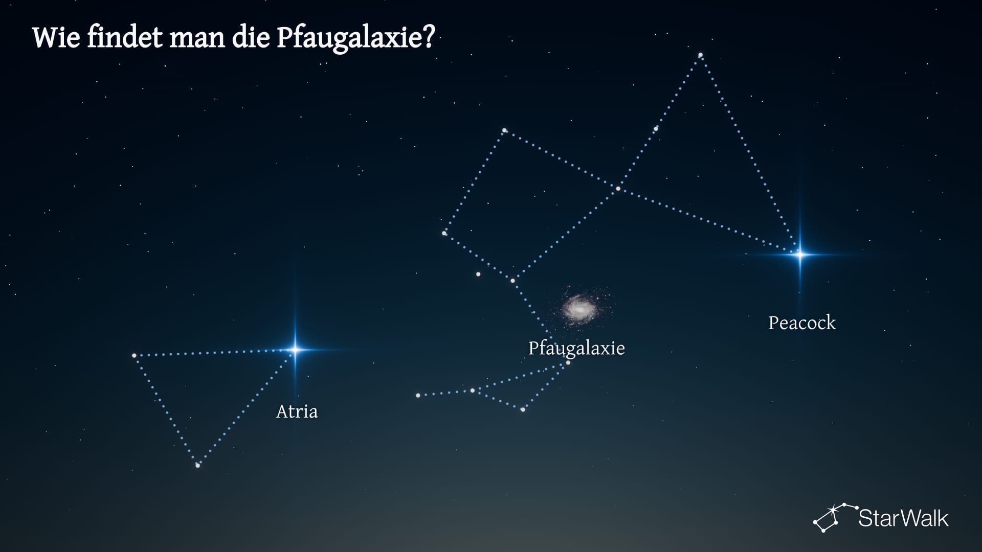 Die Pavo-Galaxie – So finden Sie sie