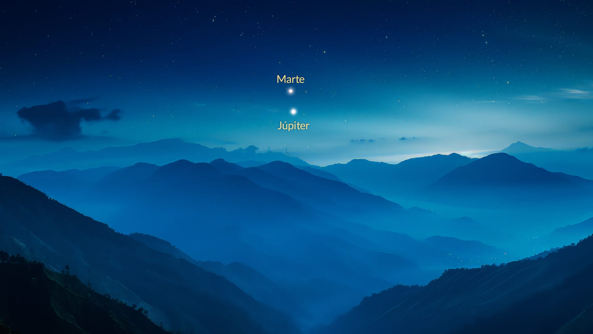 Acercamiento planetario de marzo de 2027: Júpiter y Marte