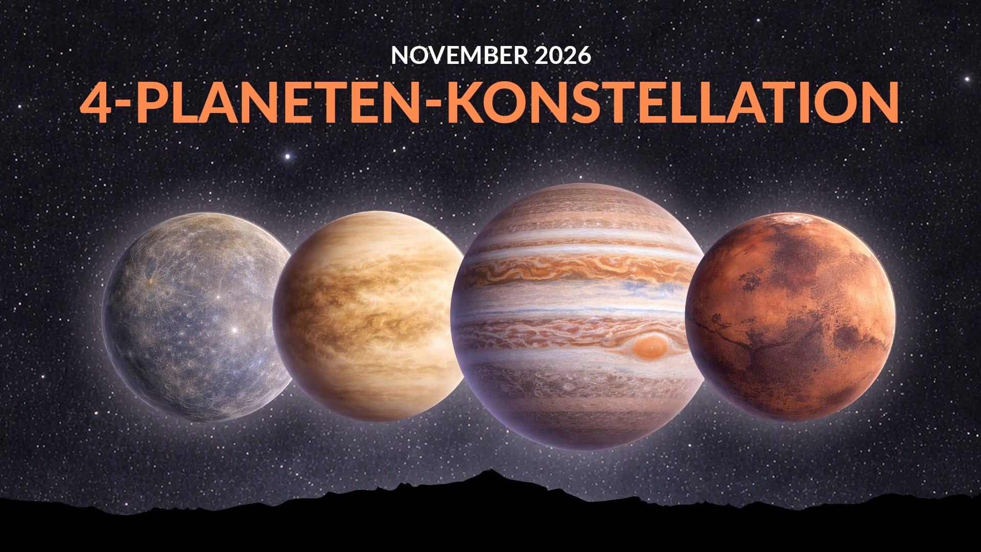 Planetenparade im November 2026: Vier Planeten vor Sonnenaufgang