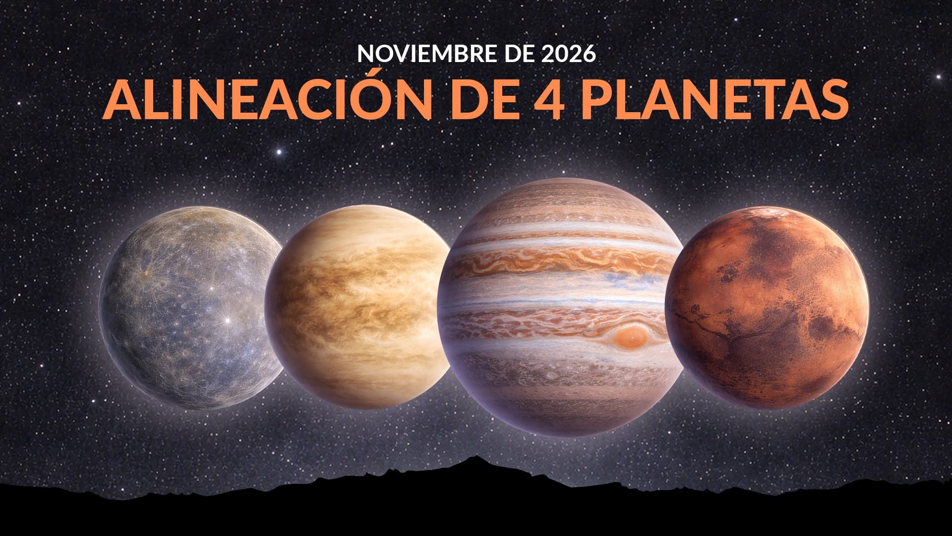 Desfile de planetas en noviembre de 2026: cuatro planetas antes del amanecer