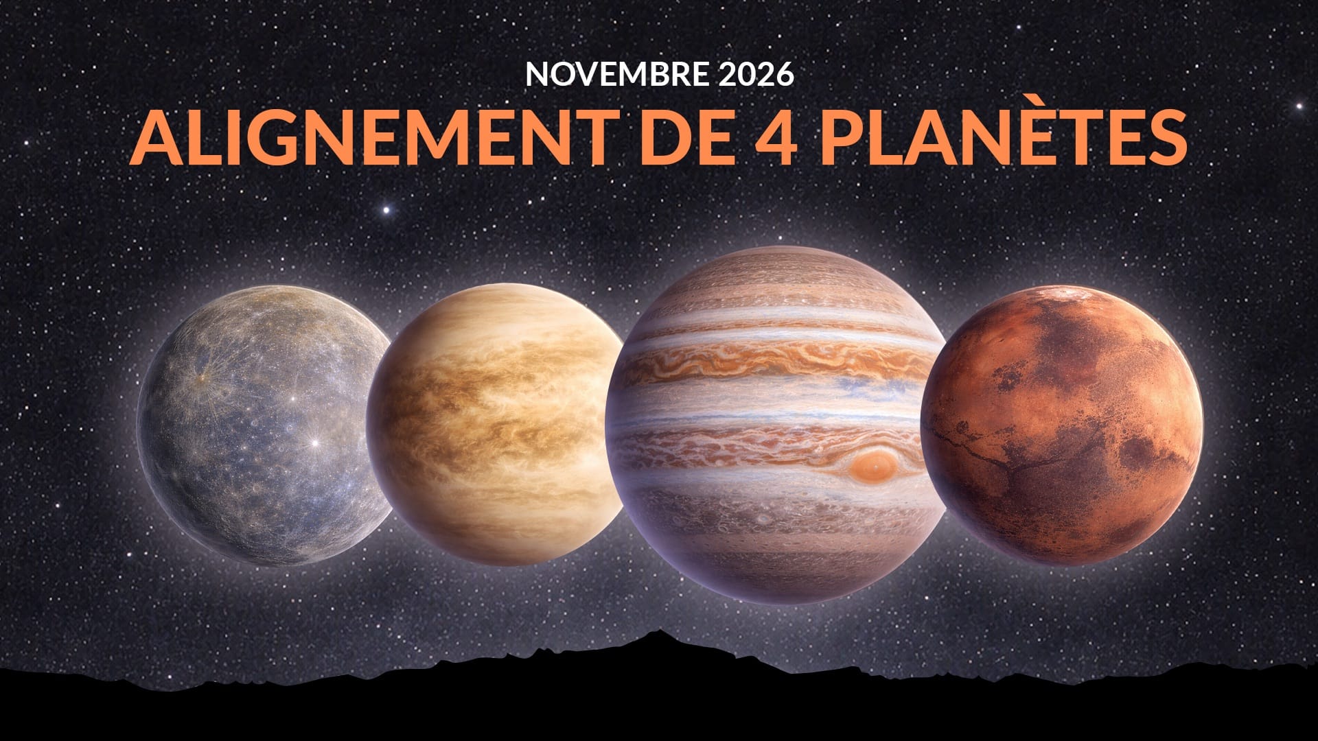 Parade de planètes en novembre 2026 : quatre planètes avant le lever du Soleil