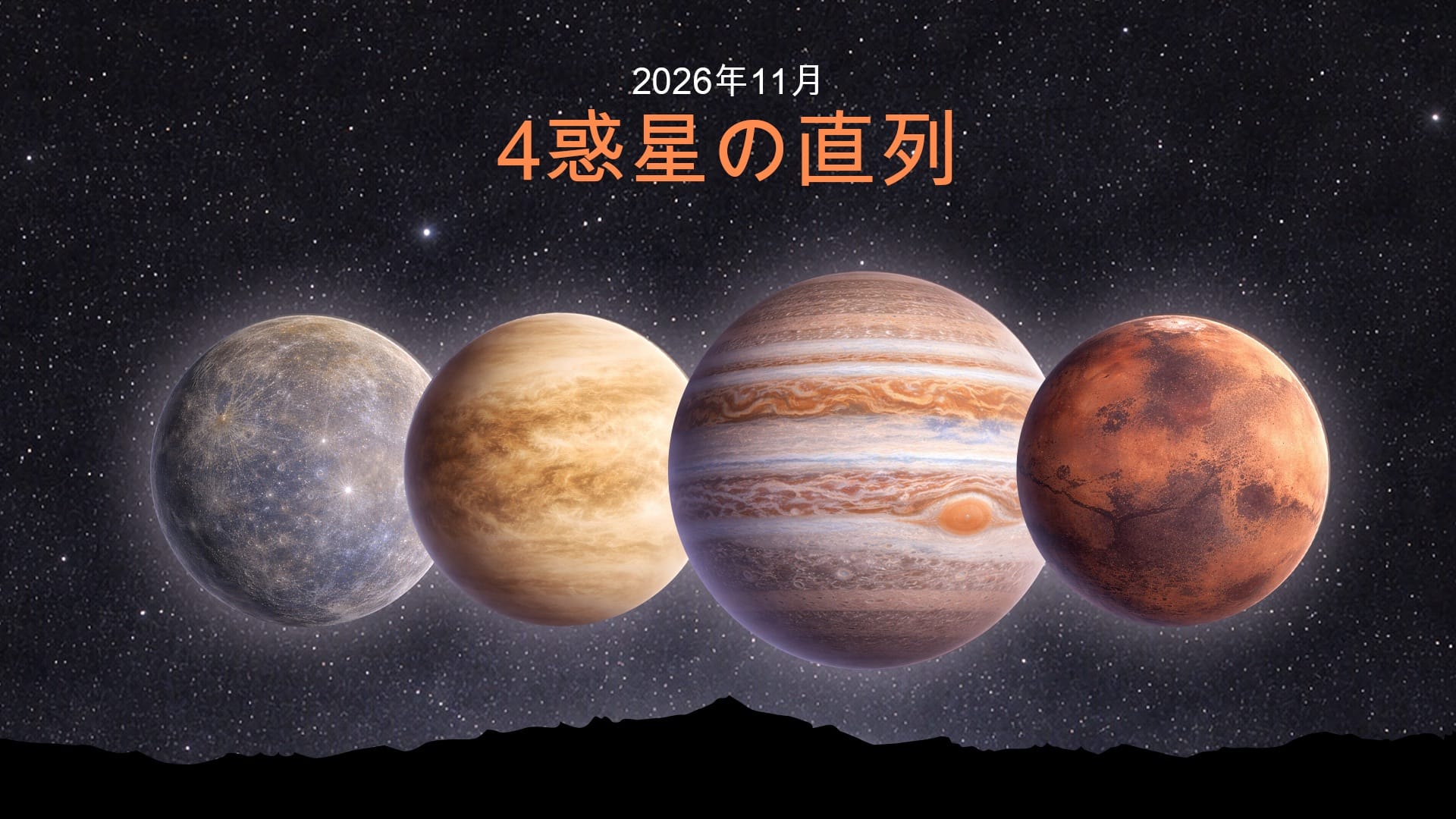 2026年11月の惑星直列：日の出前の4つの惑星