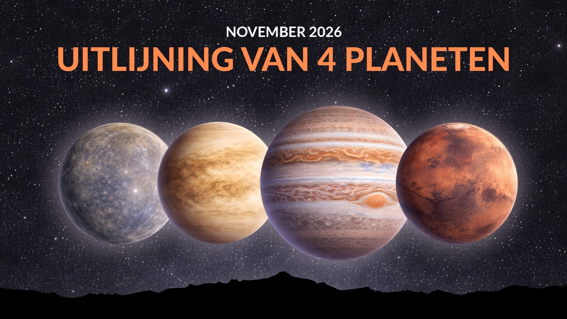 Planetenparade in november 2026: vier planeten vóór zonsopkomst