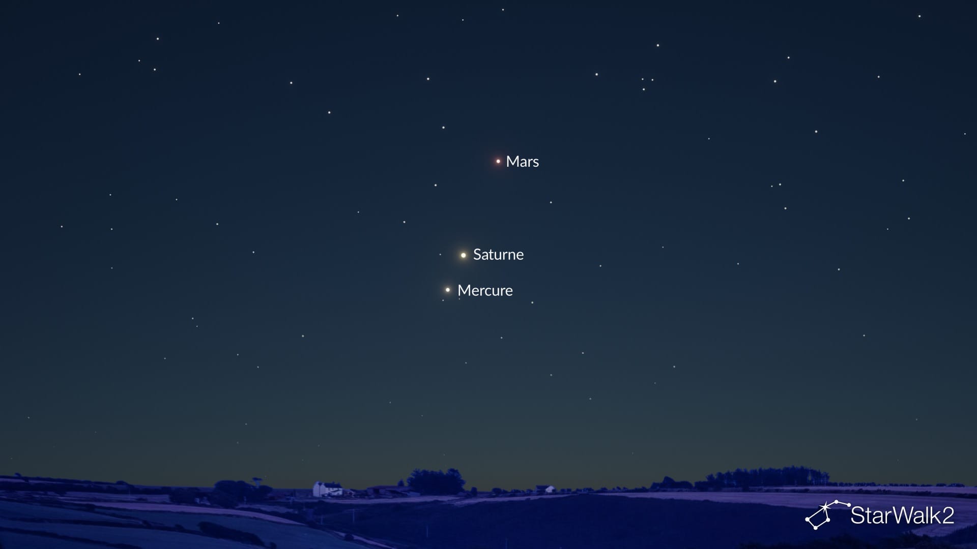 20 avril 2026 : Mercure, Mars et Saturne en ligne droite