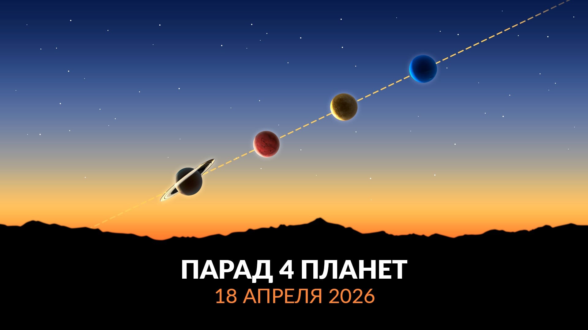 Парад планет 18 апреля 2026 года