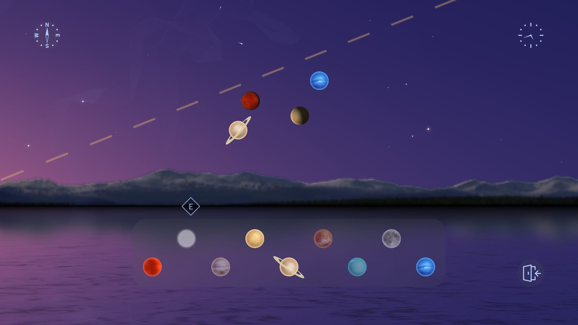 Planetary alignment on April 18, 2026: Star Walk 2 → Planet Walk